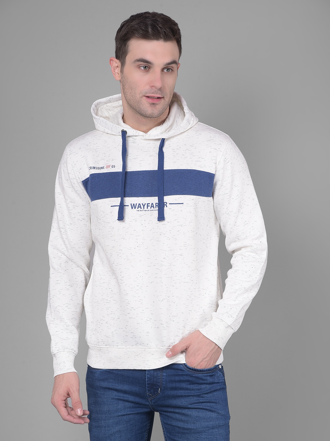 

Crimsoune Club Typography Printed Hood Pullover Sweatshirt, White