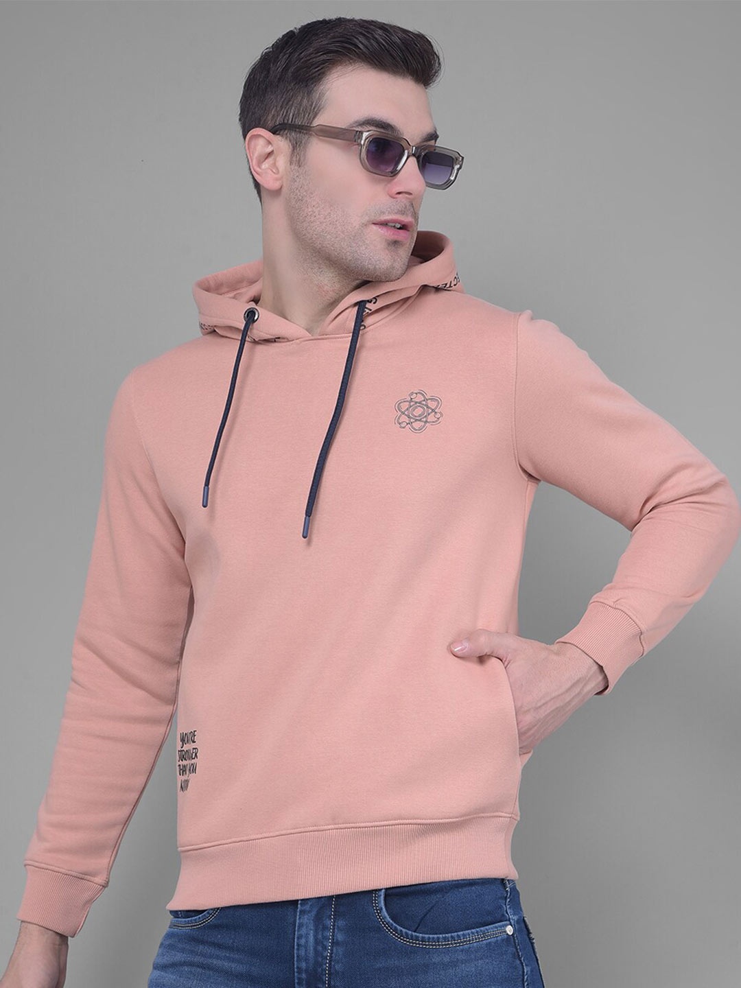 

Crimsoune Club Long Sleeves Hood Pullover Sweatshirt, Peach