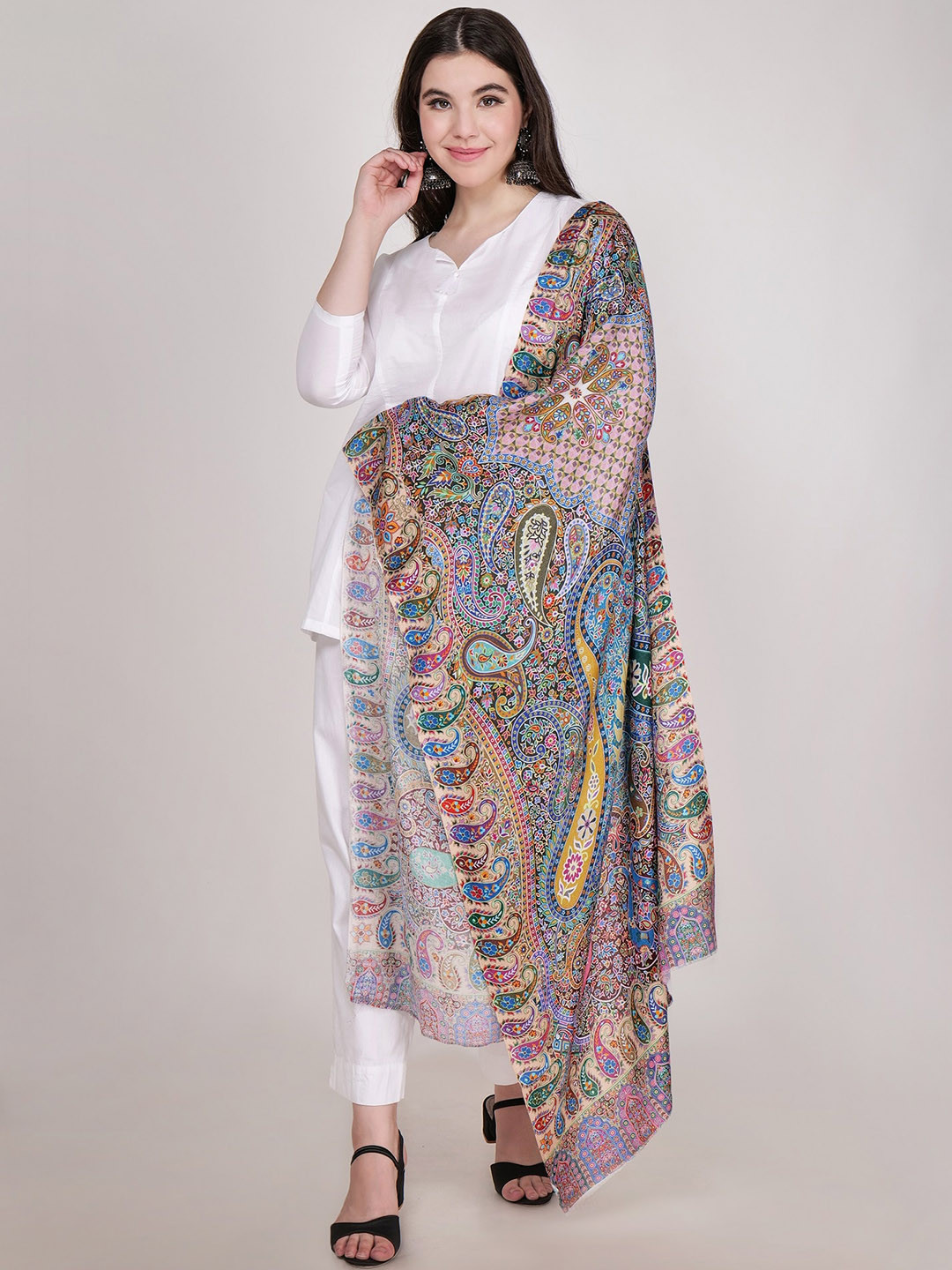 

DRIRO Paisley Printed Shawl, Blue
