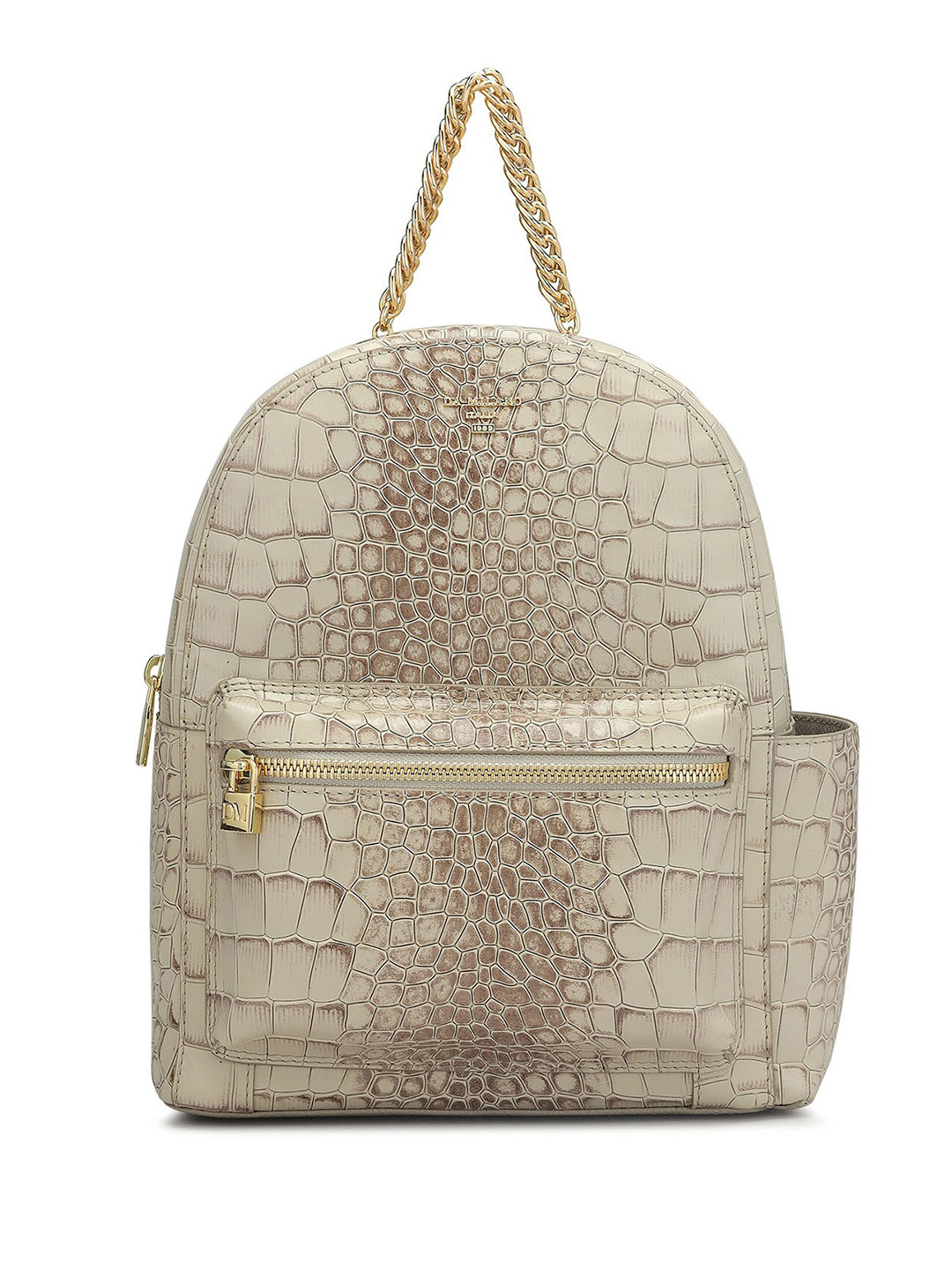 

Da Milano Textured Leather Backpack, Cream