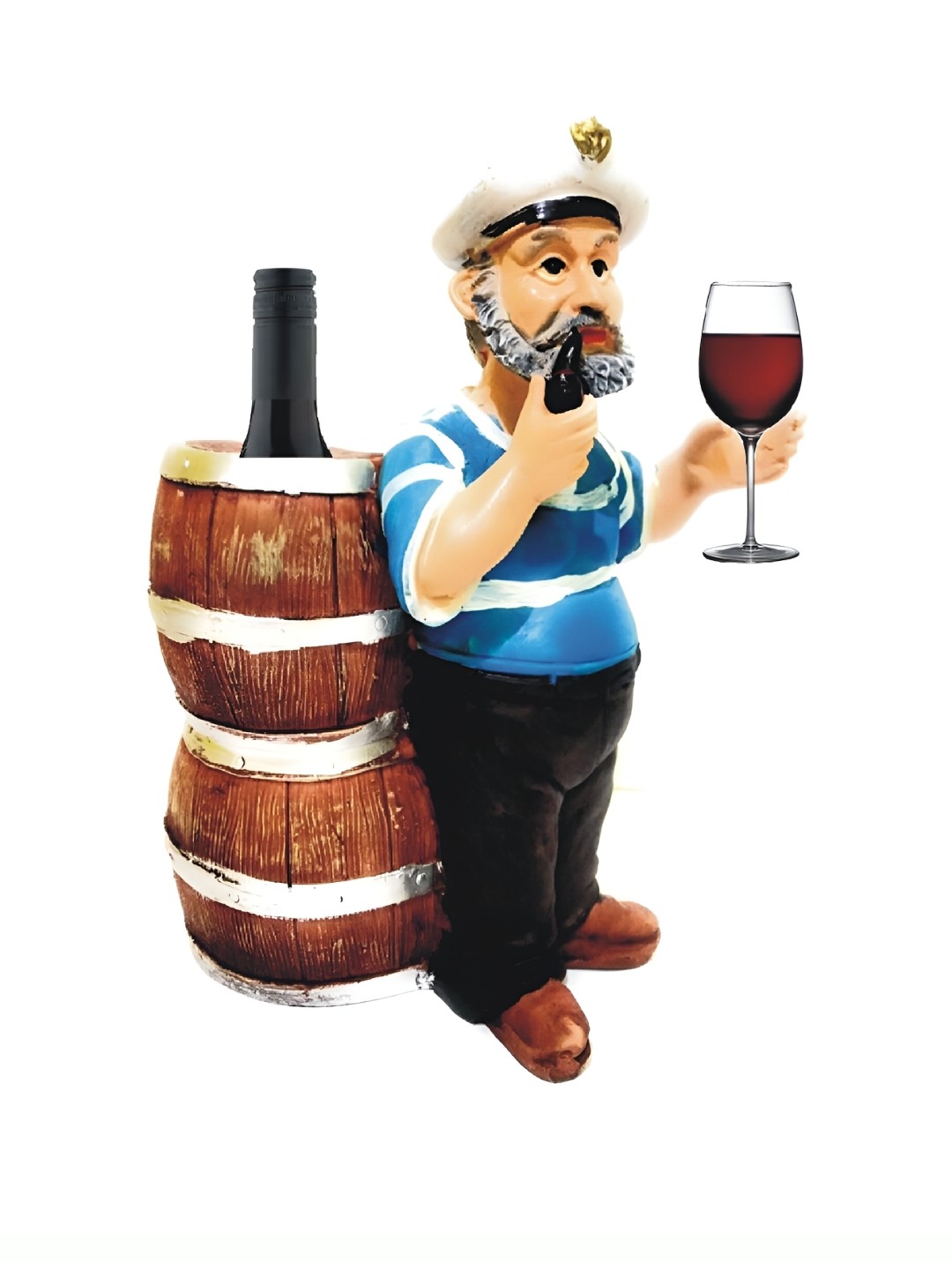 

Winsome Collection Blue & Black Figurine Wine Bottle Holder