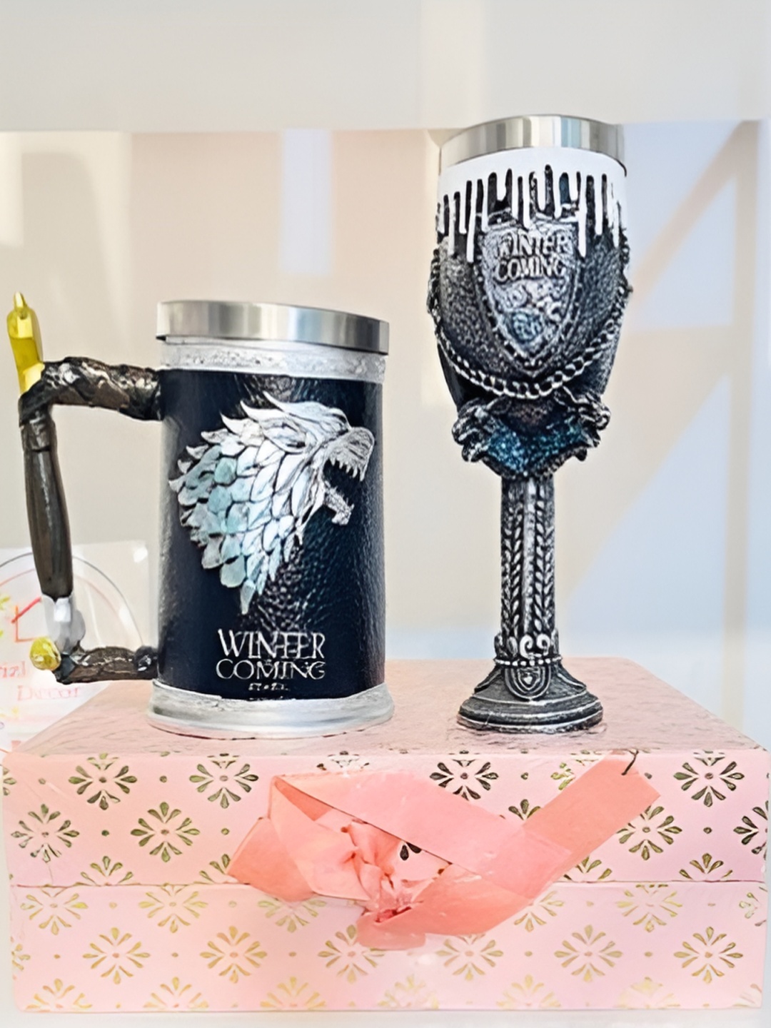 

Frizka Silver Toned Game of Thrones Tankard & 3D Gift Set