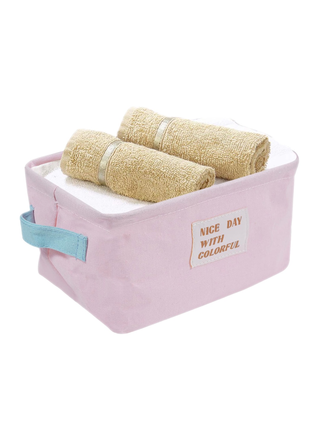 

HOUSE OF QUIRK Pink Textured Foldable Laundry Bag