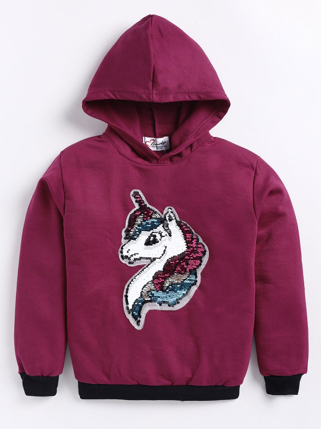 

M'andy Girls Embellished Hooded Fleece Pullover Sweatshirt, Red