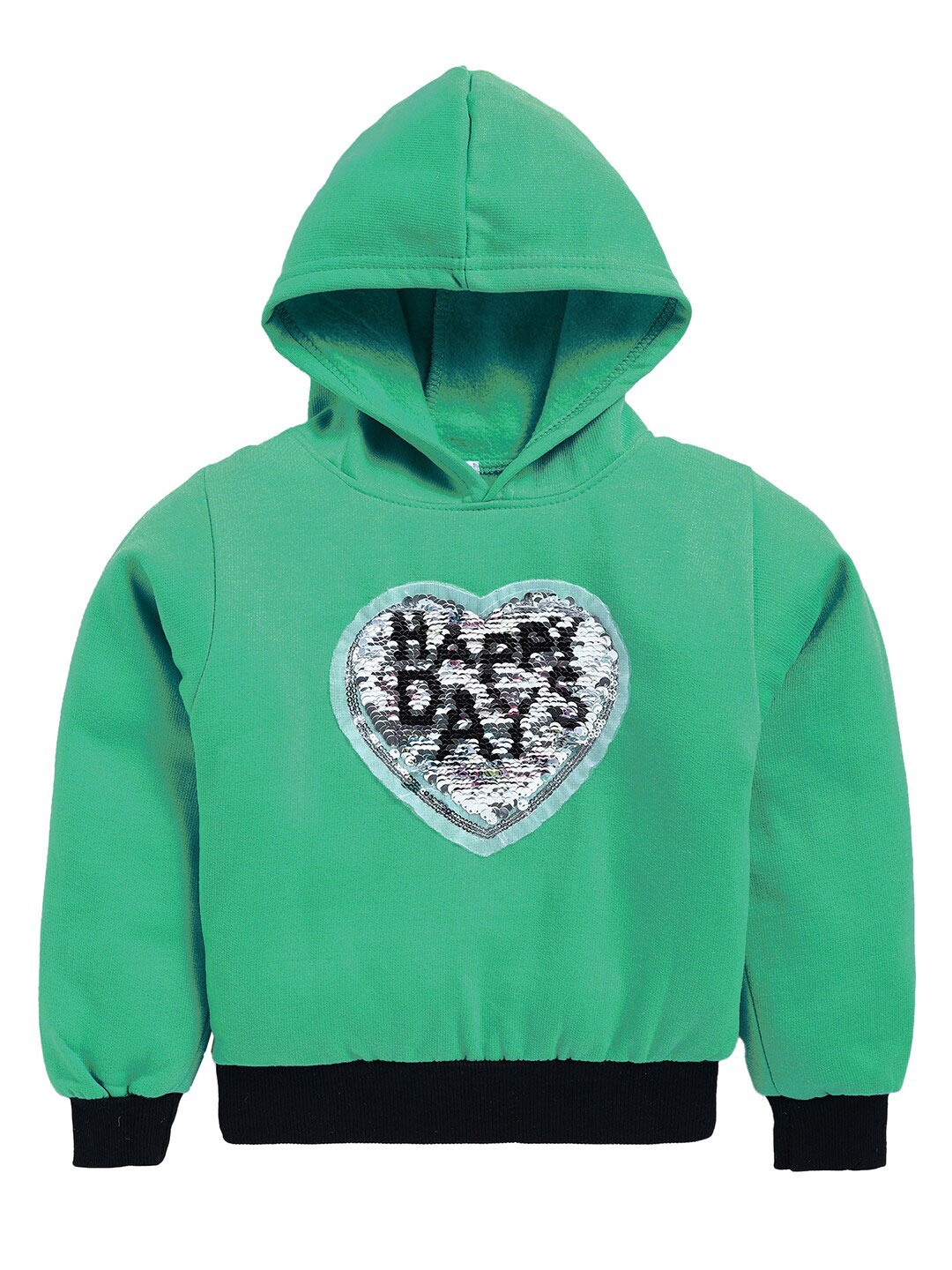 

M'andy Kids Embellished Hooded Fleece Pullover Sweatshirt, Green