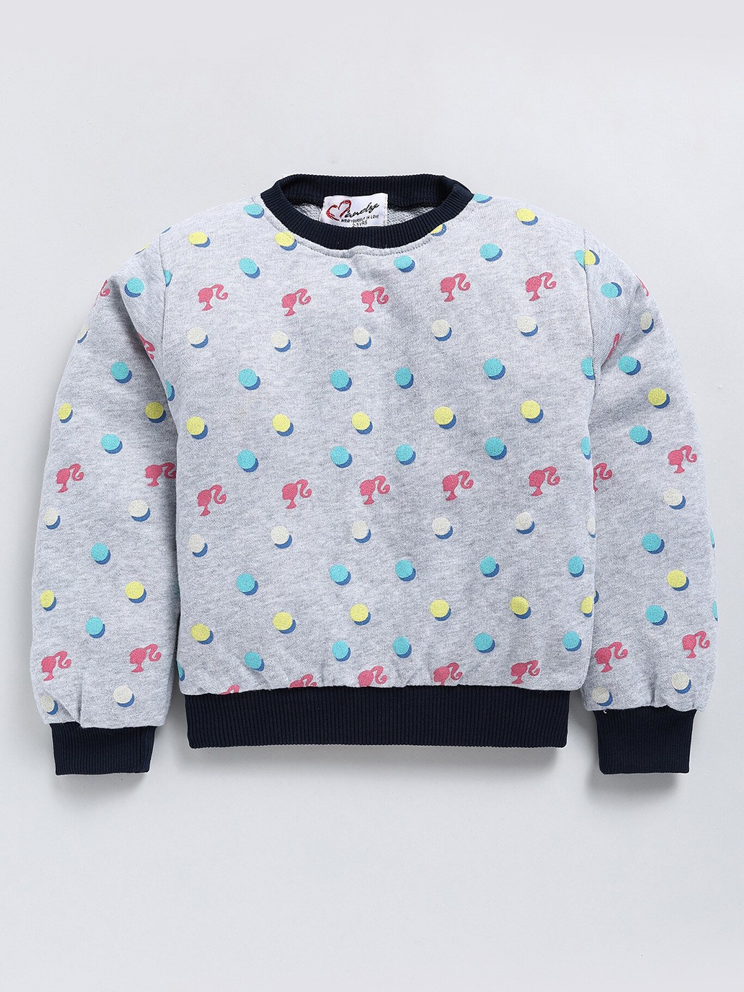 

M'andy Kids Geometric Printed Fleece Pullover Sweatshirt, Grey