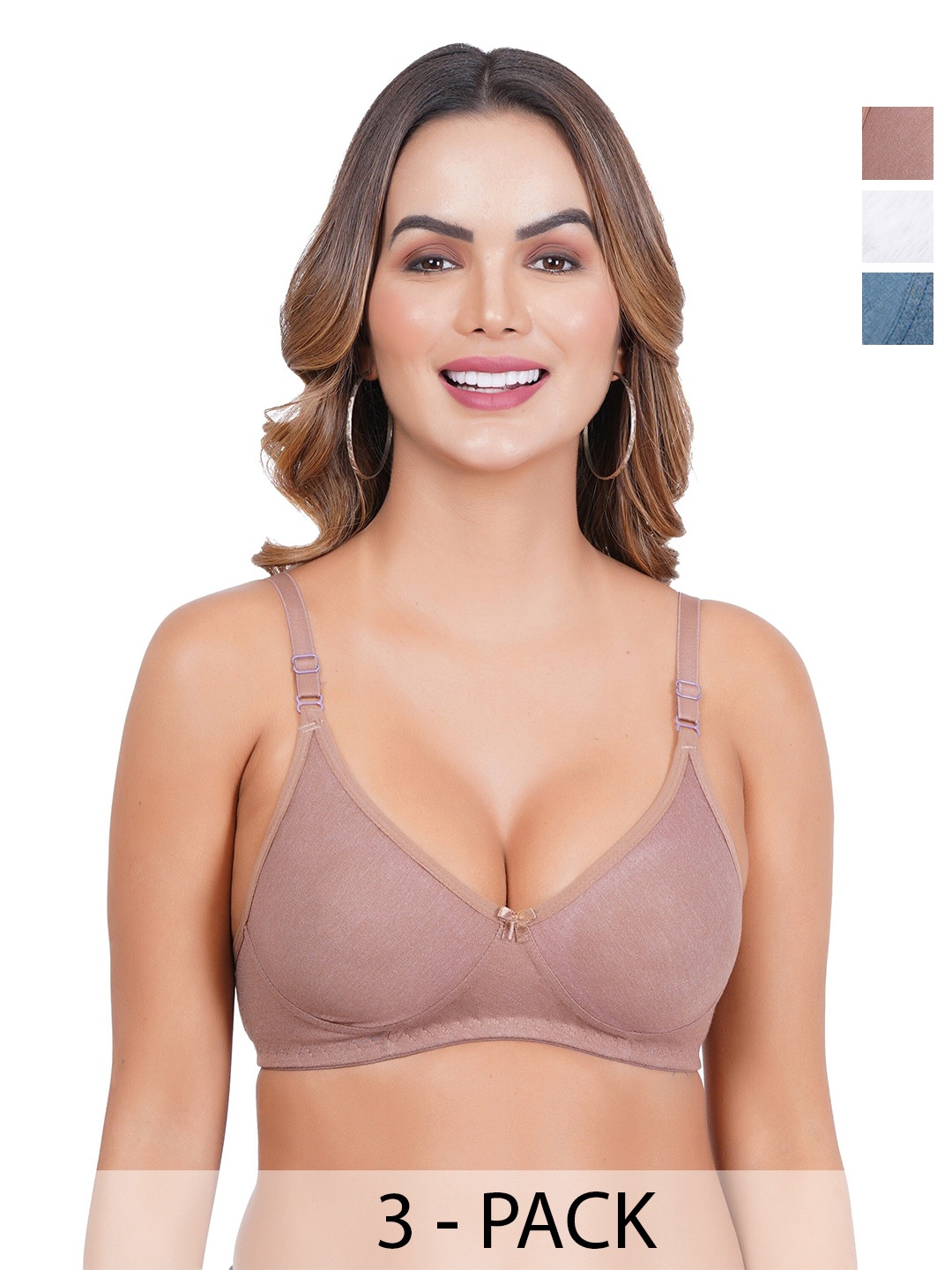 

Liigne Pack Of 3 Non-Padded All Day Comfort Everyday Bra, White