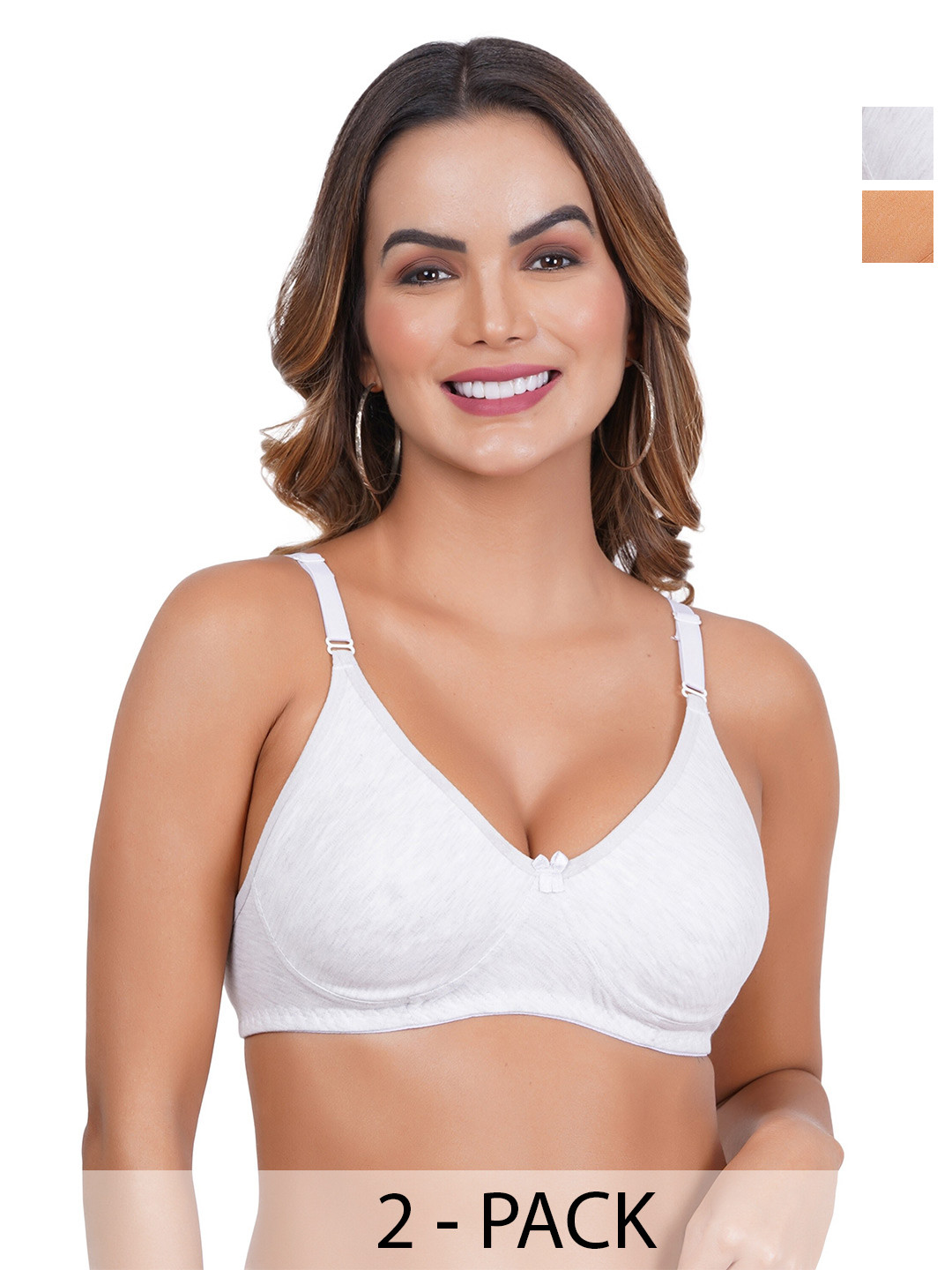 

Liigne Pack Of 2 Non-Padded Full Coverage All Day Comfort Everyday Bra, Orange