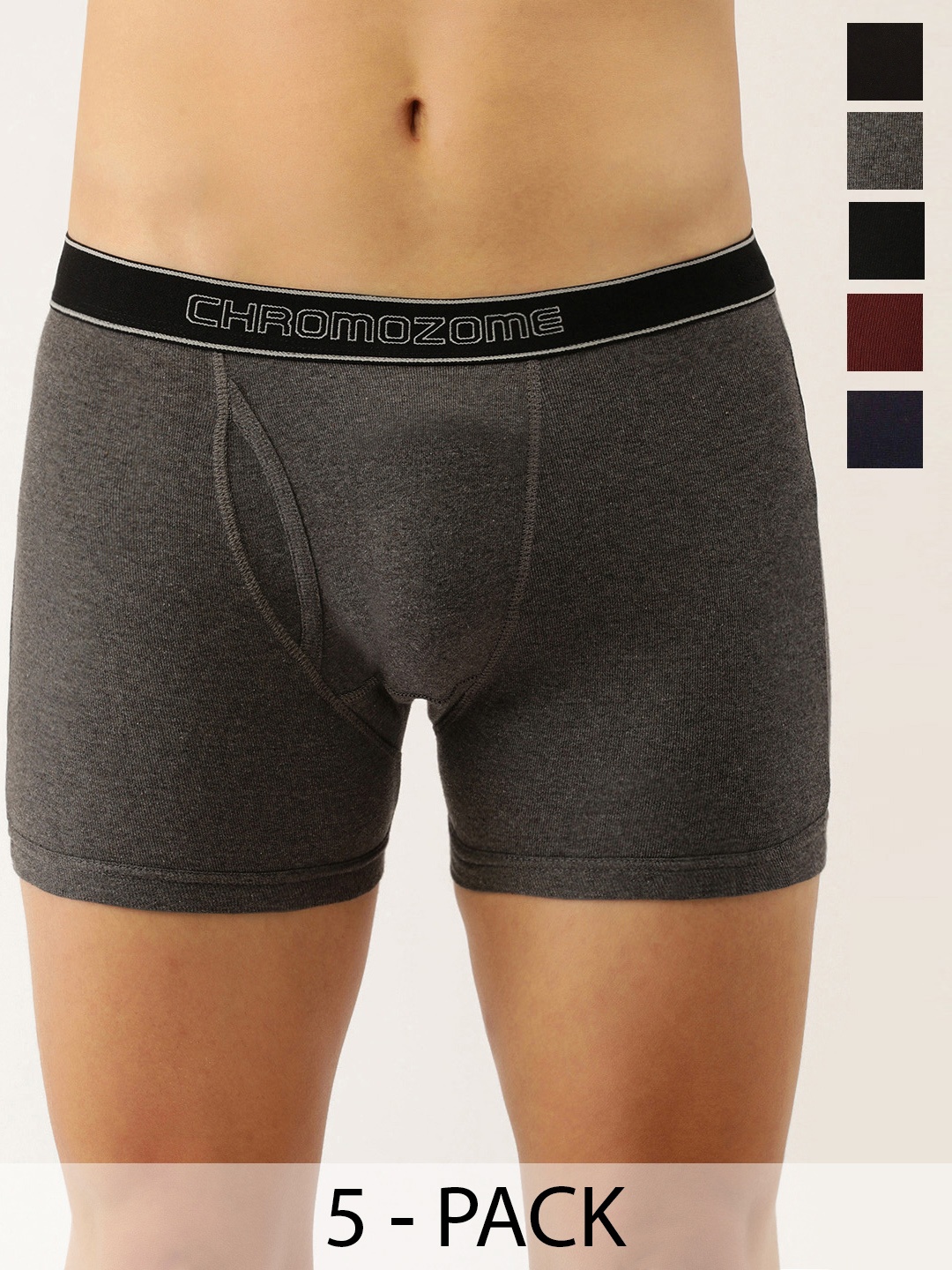 Chromozome Pack Of 5 Outer Elastic Trunk, Grey