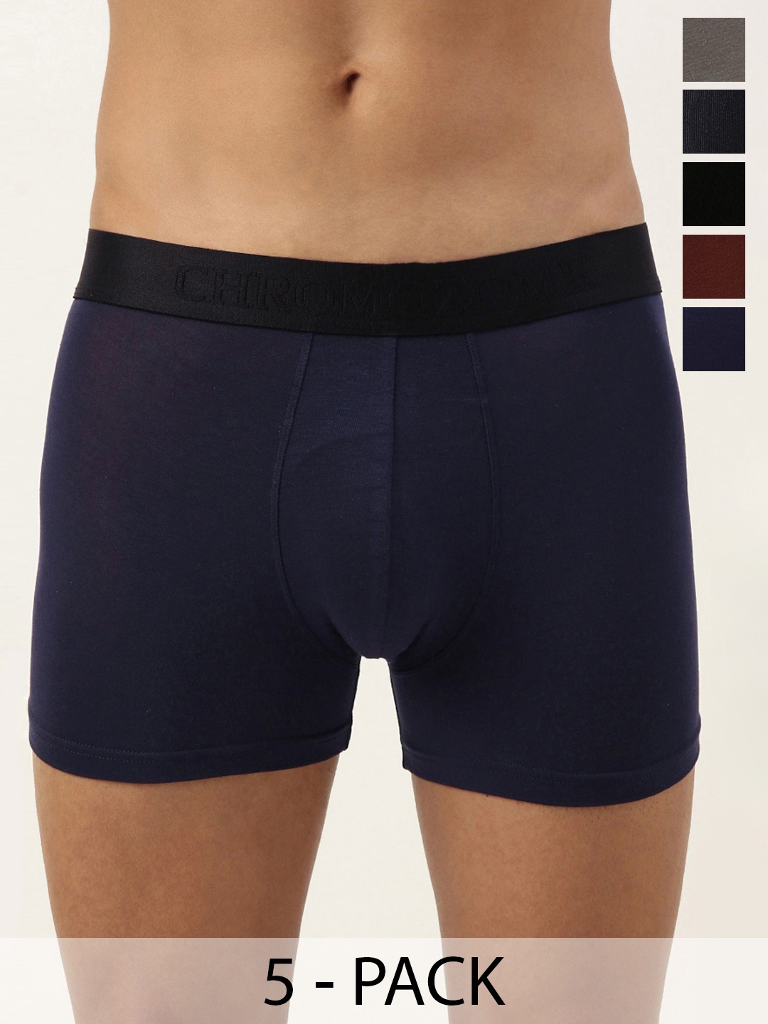 

Chromozome Pack Of 5 Outer Elastic Trunk, Navy blue