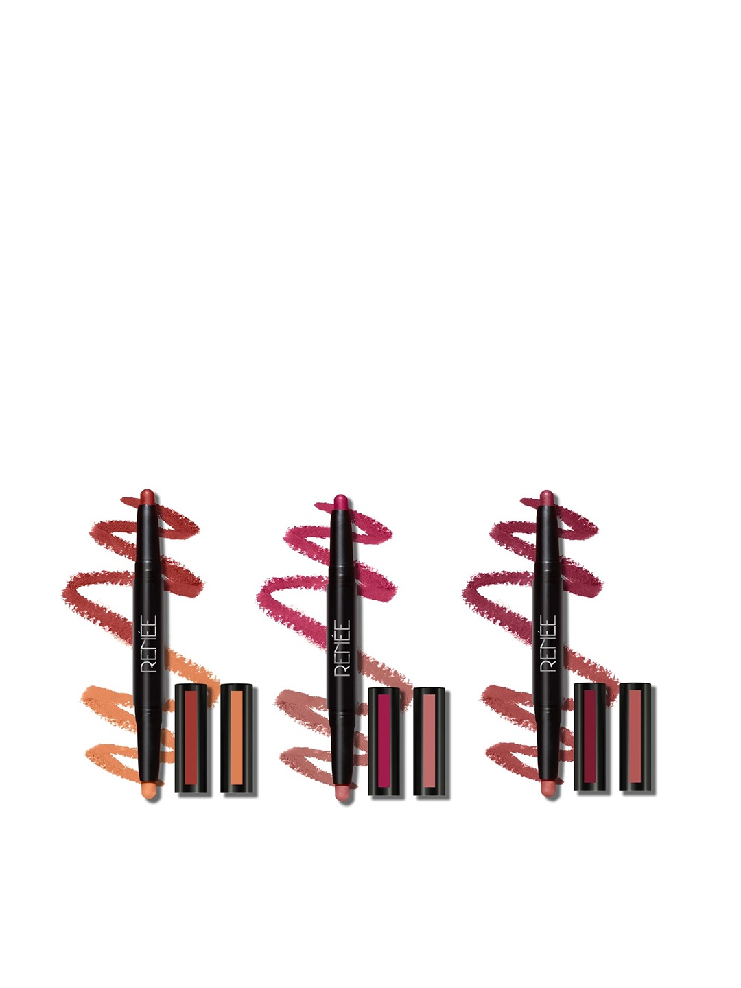 

Renee 2-in-1 Transfer-Not Matte Lip Crayon Trio, Pink