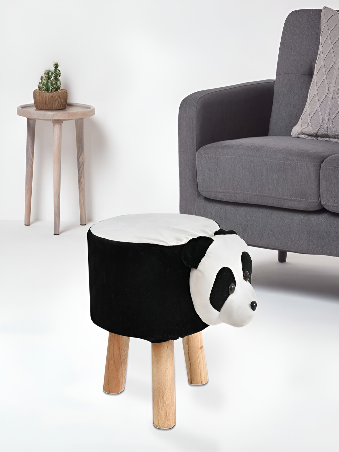 

COMFIDELITAS Black & White Panda Shaped Ottoman