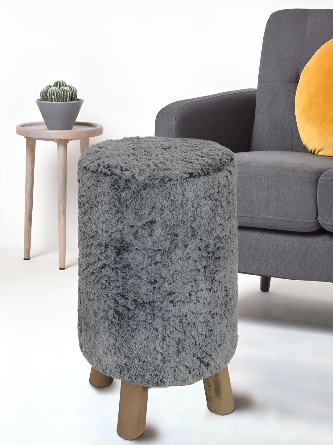 

COMFIDELITAS Grey Foot Stool Ottoman
