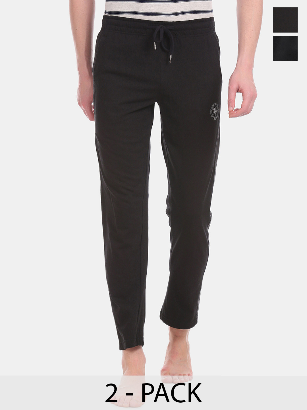

U.S. Polo Assn. Pack Of 2 Mid-Rise Lounge Pants, Black