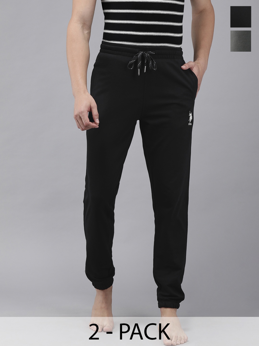 

U.S. Polo Assn. Pack Of 2 Mid-Rise Lounge Pants, Black