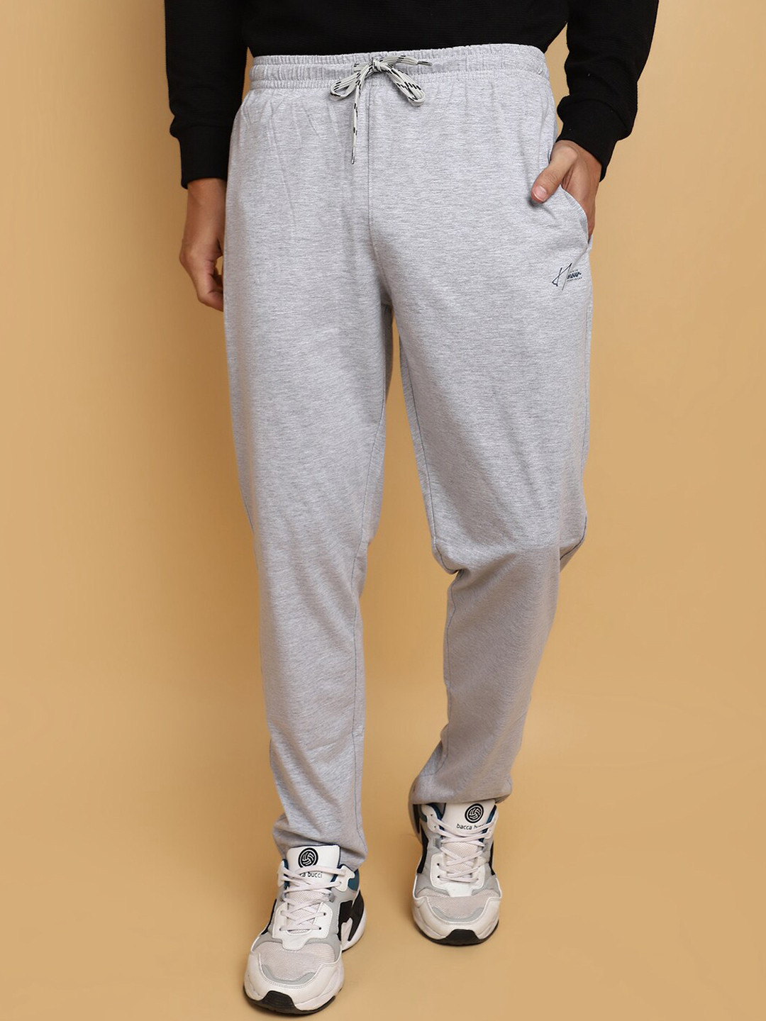 

V-Mart Men Straight Fit Mid-Rise Joggers, Grey