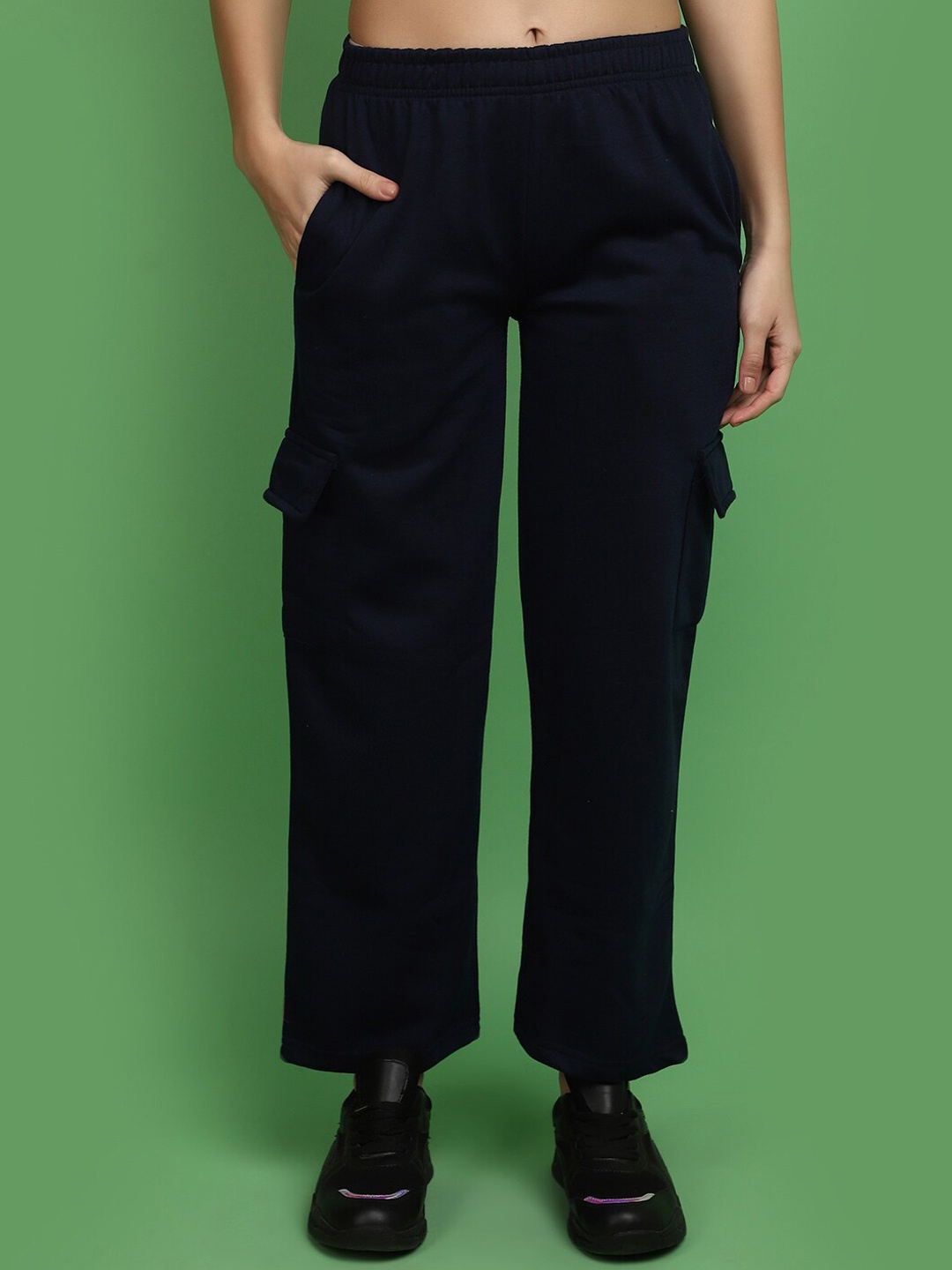

V-Mart Women Mid-Rise Track Pants, Blue
