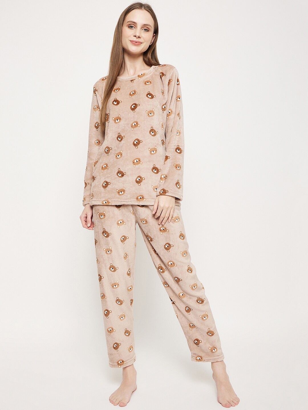 

Camey Conversational Printed Night suit, Brown