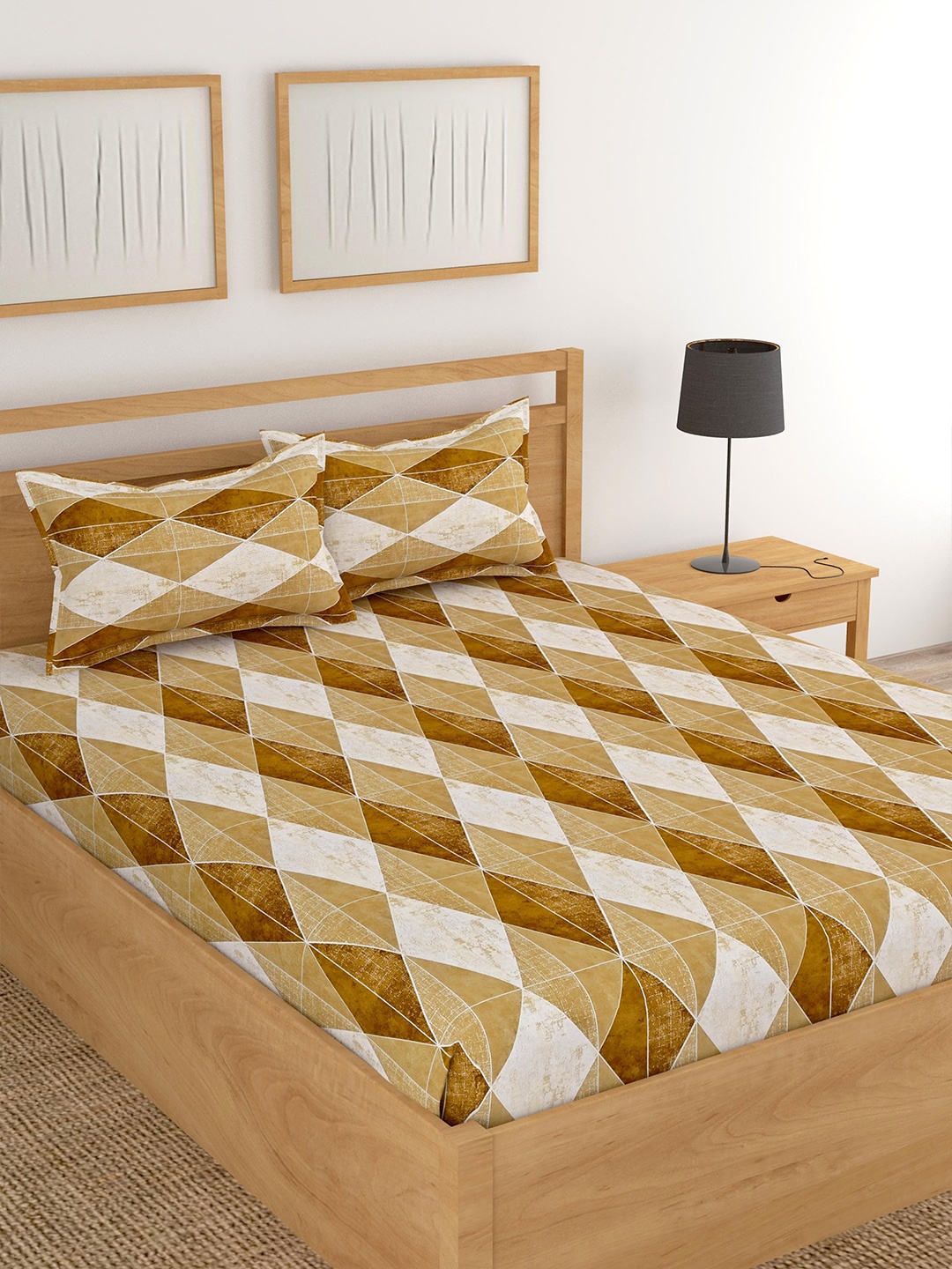 

Lali Prints Brown Floral 180 TC King Bedsheet Set