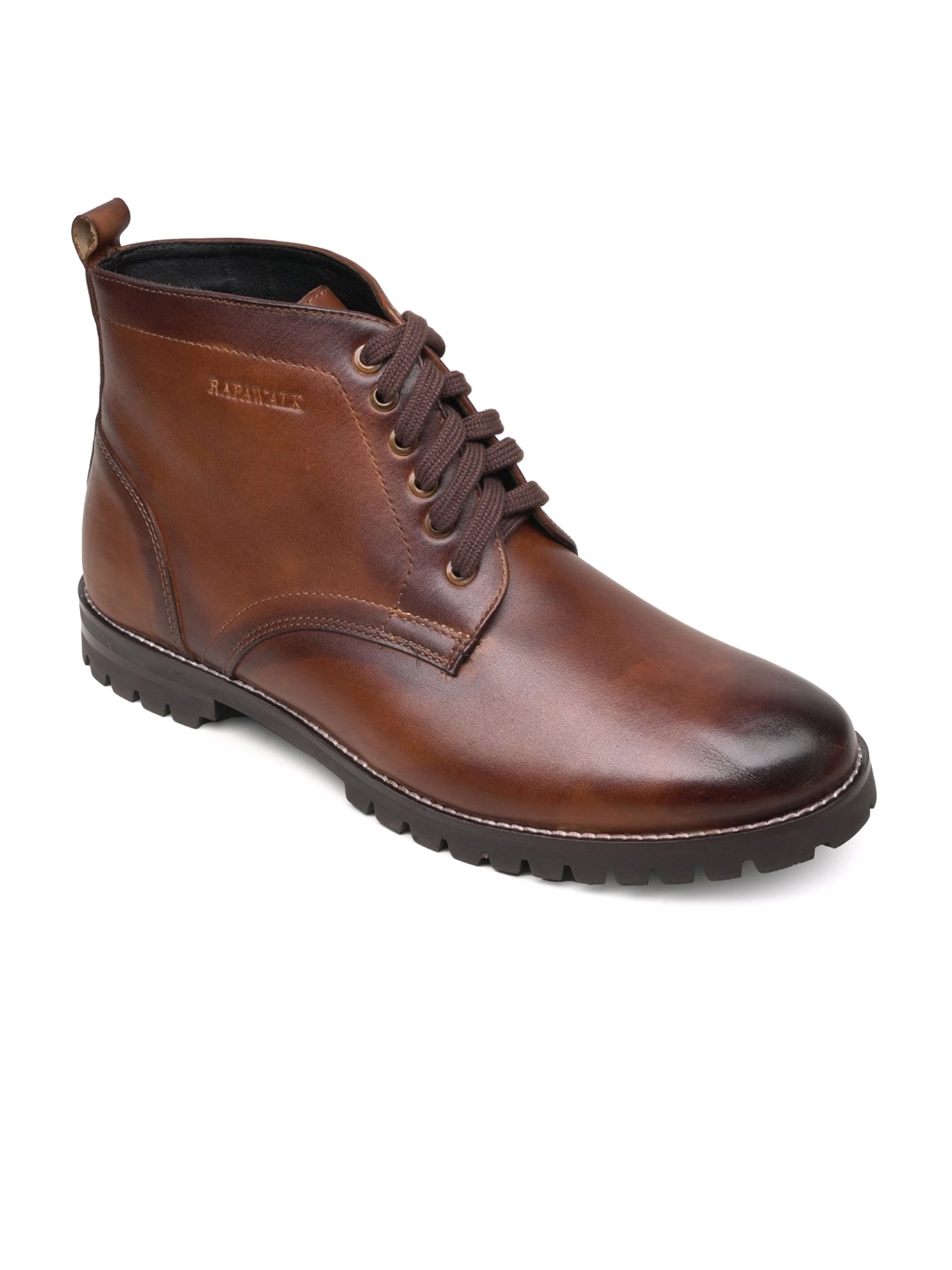 

RAPAWALK Men Mid Top Leather Regular Boots, Brown