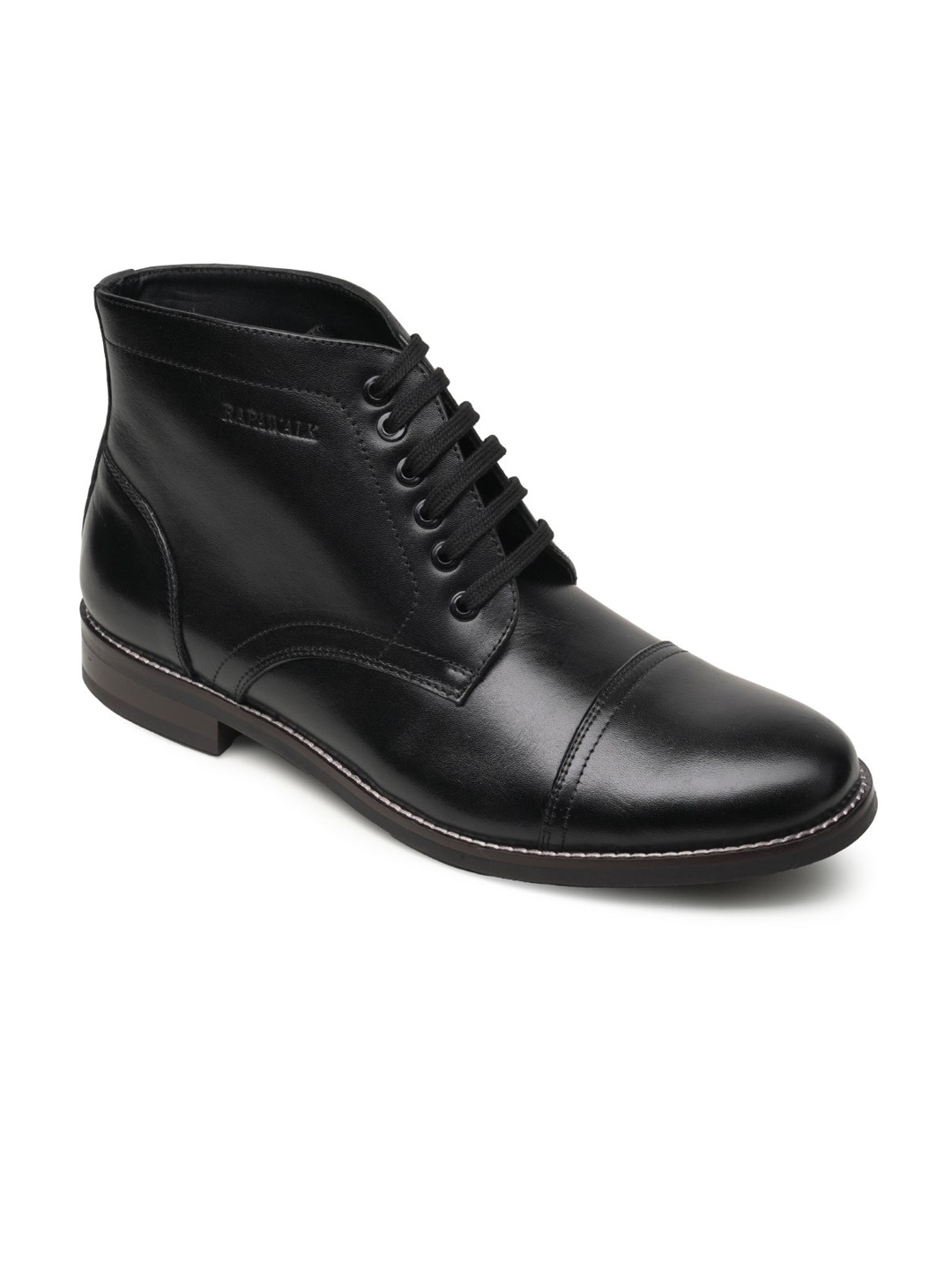 

RAPAWALK Men Mid Top Leather Regular Boots, Black