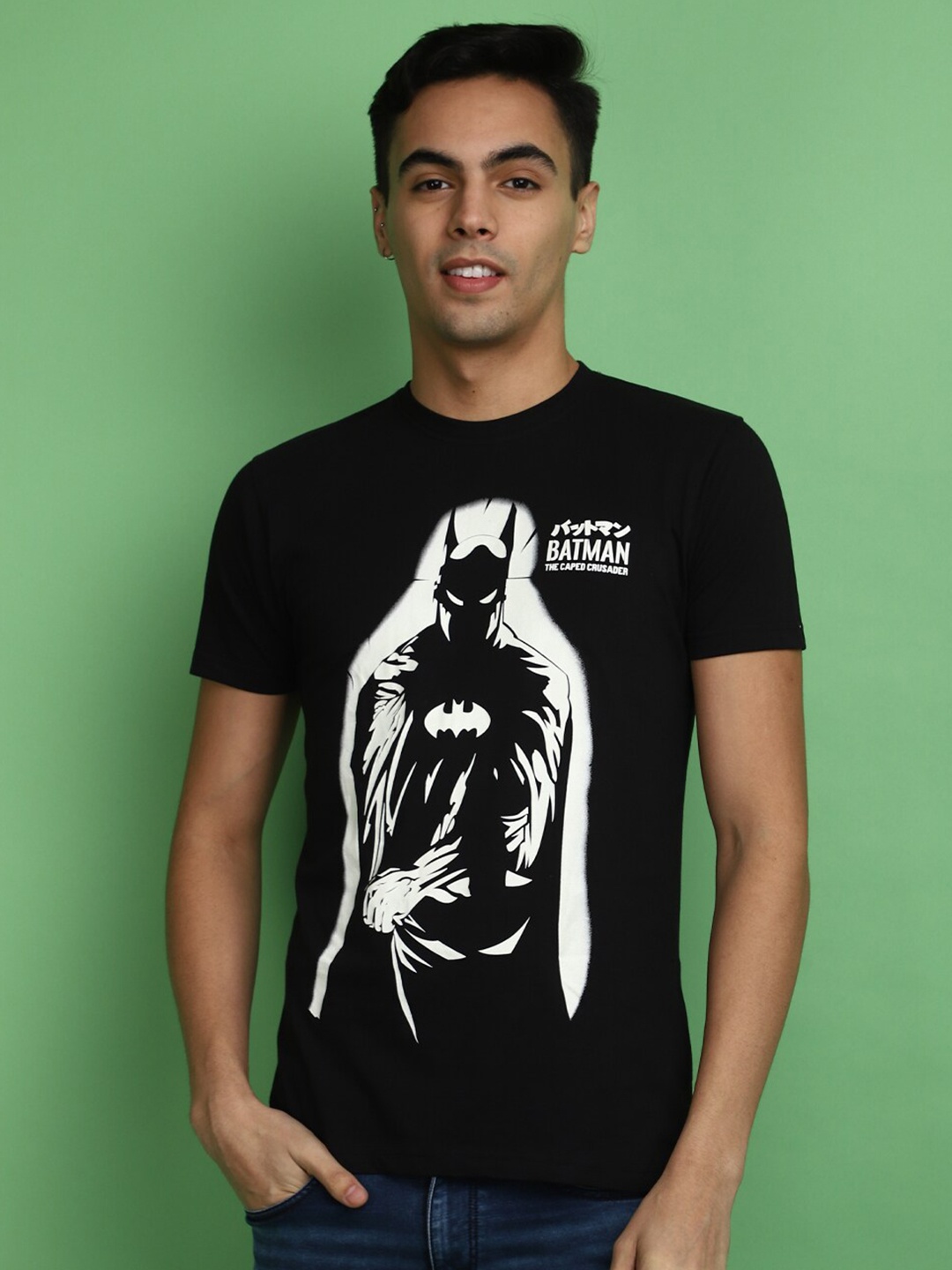 

V-Mart Batman Printed Round Neck Cotton Casual T-shirt, Black