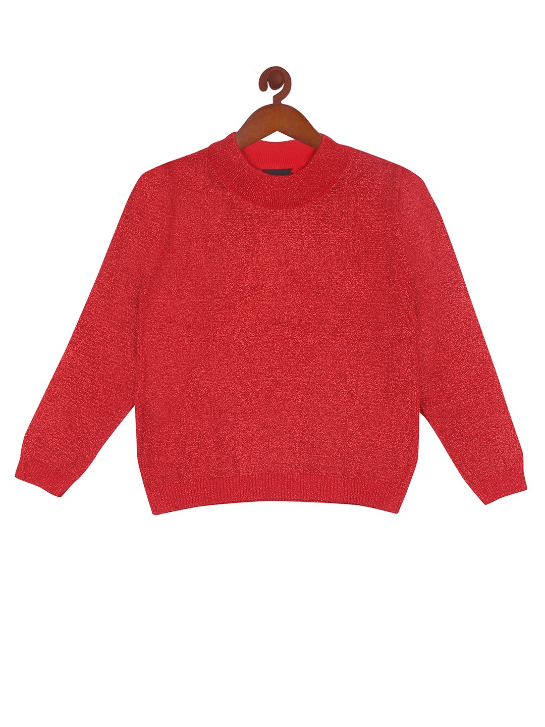 

Tiny Girl High Neck Regular Top, Red