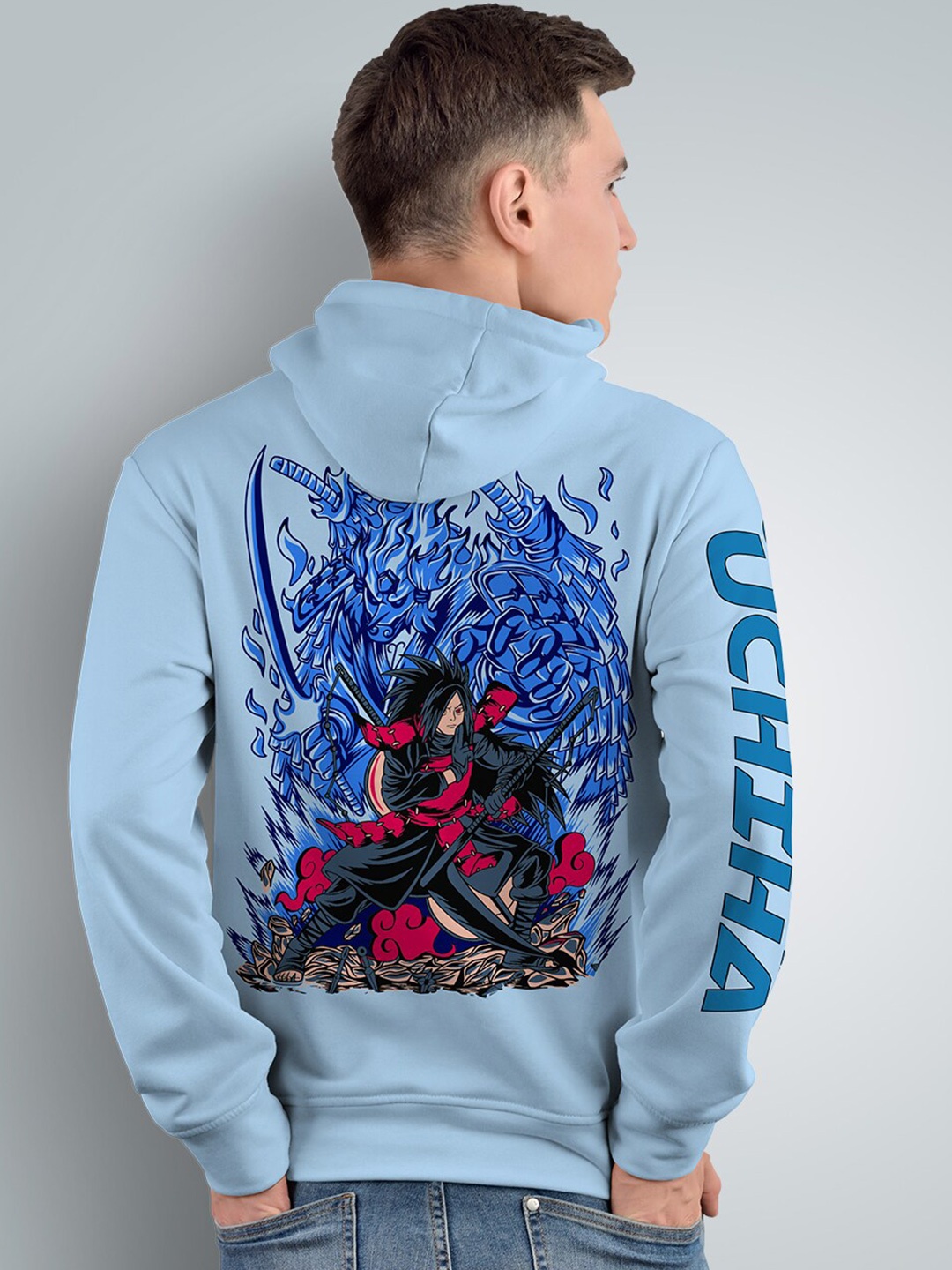 

Crazymonk Madara Ghost Of Uchiiha Anime Printed Hooded Cotton Sweatshirt, Blue