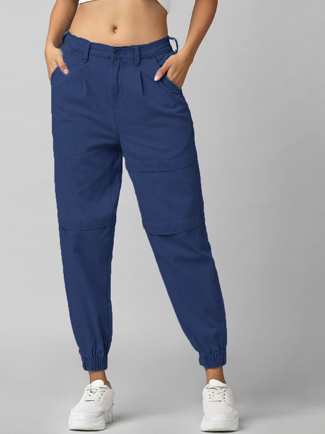 

BAESD Women Jogger Mid-Rise Clean Look Cropped Jeans, Blue