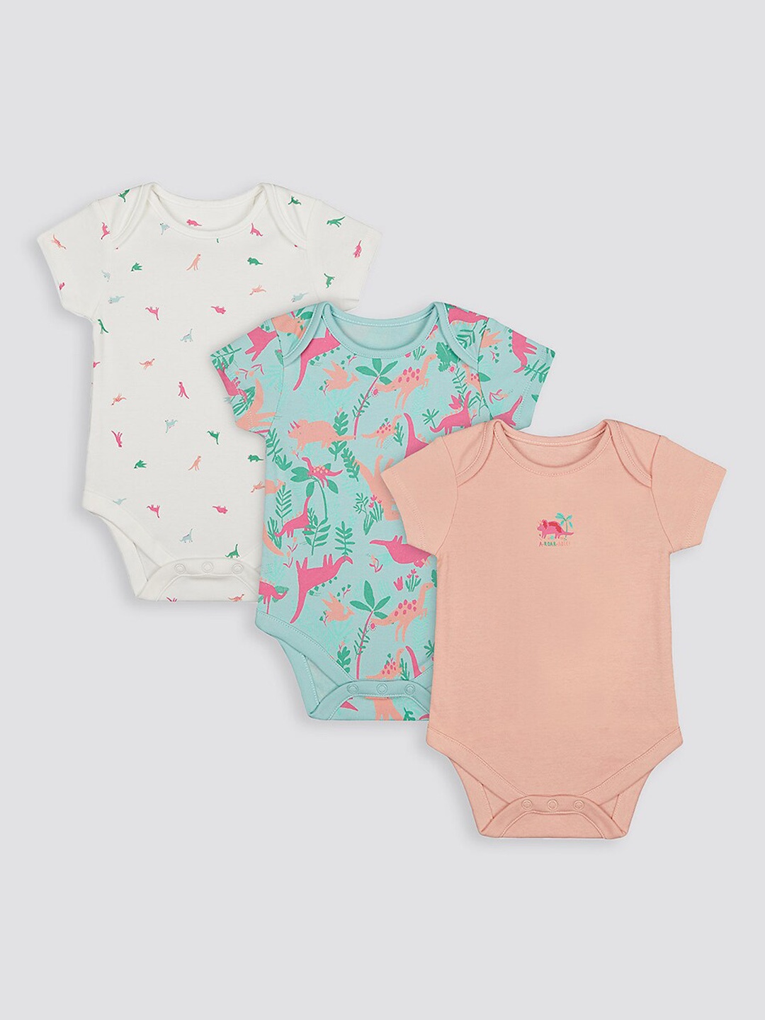 

mothercare Infants Boys Pack Of 3 Printed Cotton Bodysuits, Orange