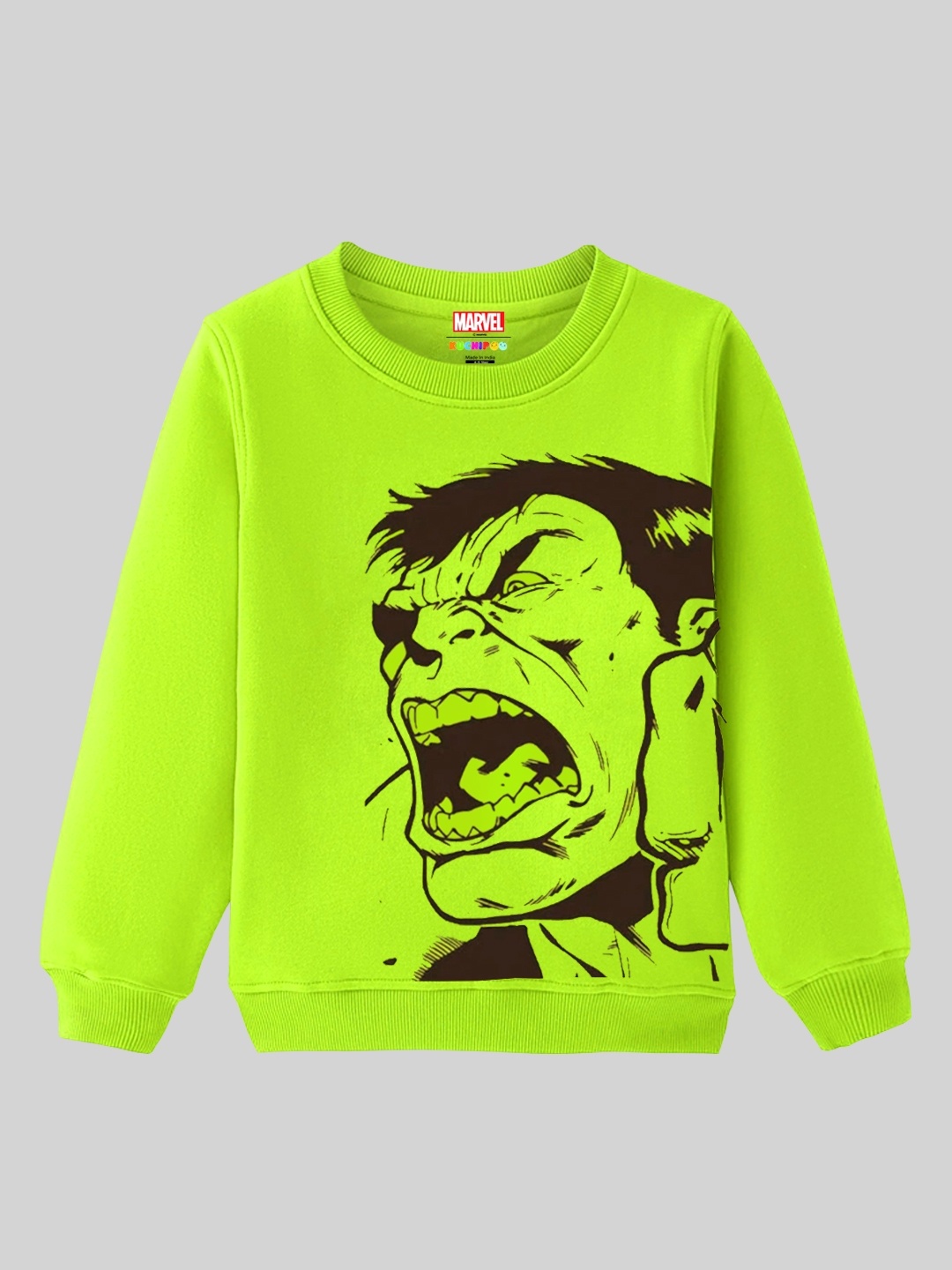 

KUCHIPOO Kids Hulk Printed Fleece Pullover Sweatshirt, Green
