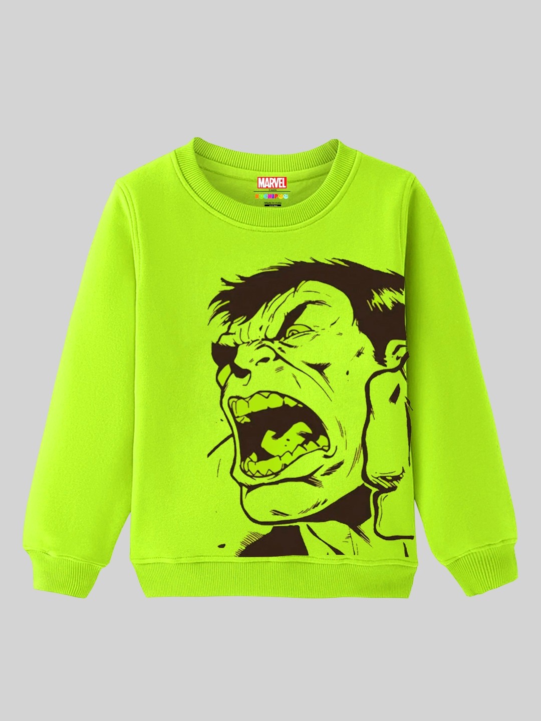 

KUCHIPOO Kids Hulk Printed Fleece Pullover Sweatshirt, Green