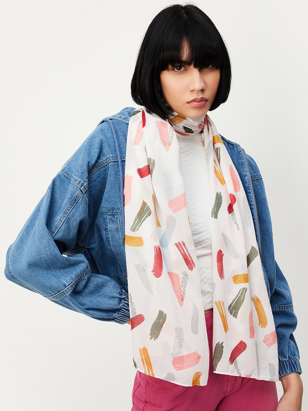 

max Printed Scarf, White