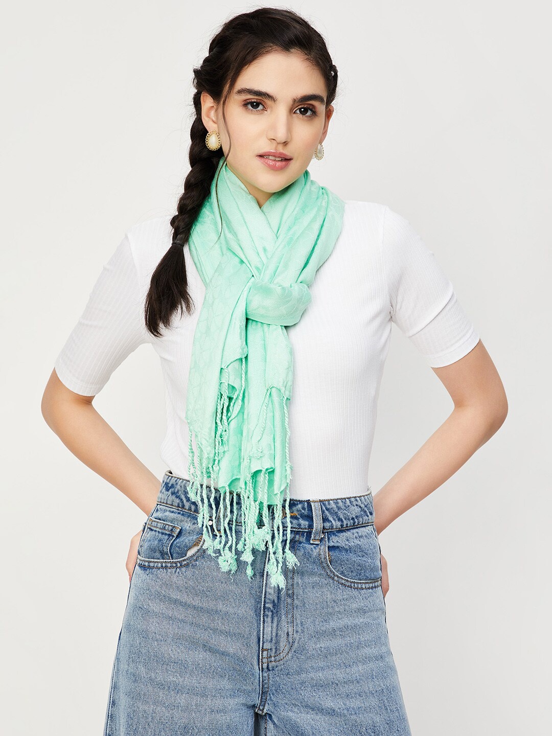 

max Self Design Scarf, Sea green