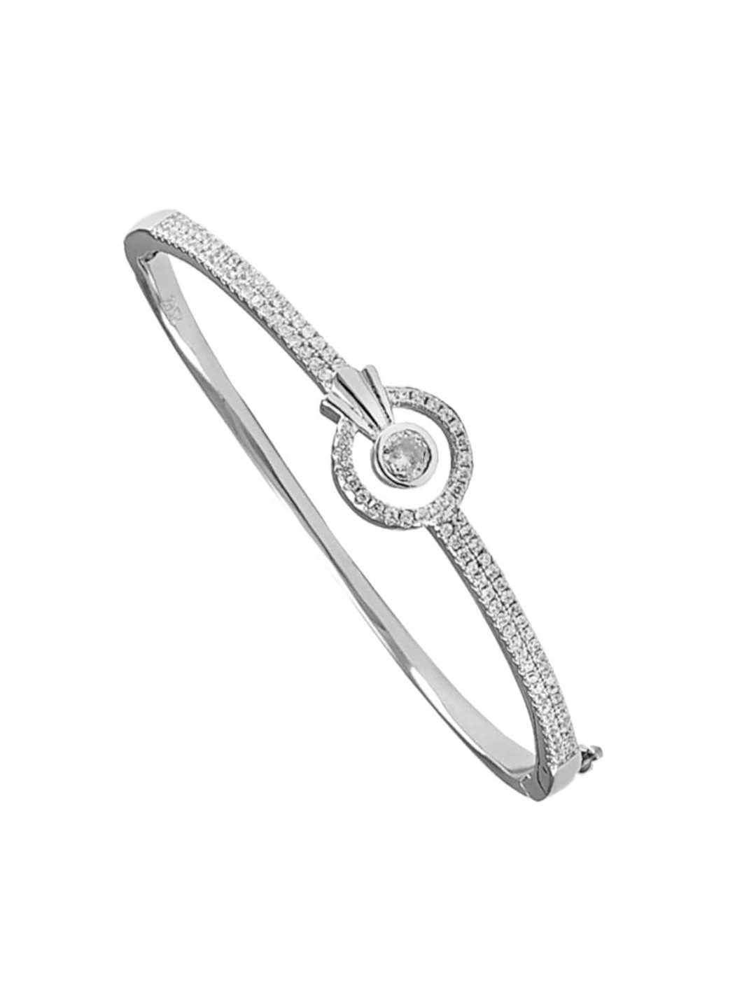 

Taraash 925 Sterling Silver CZ-Studded Bangle