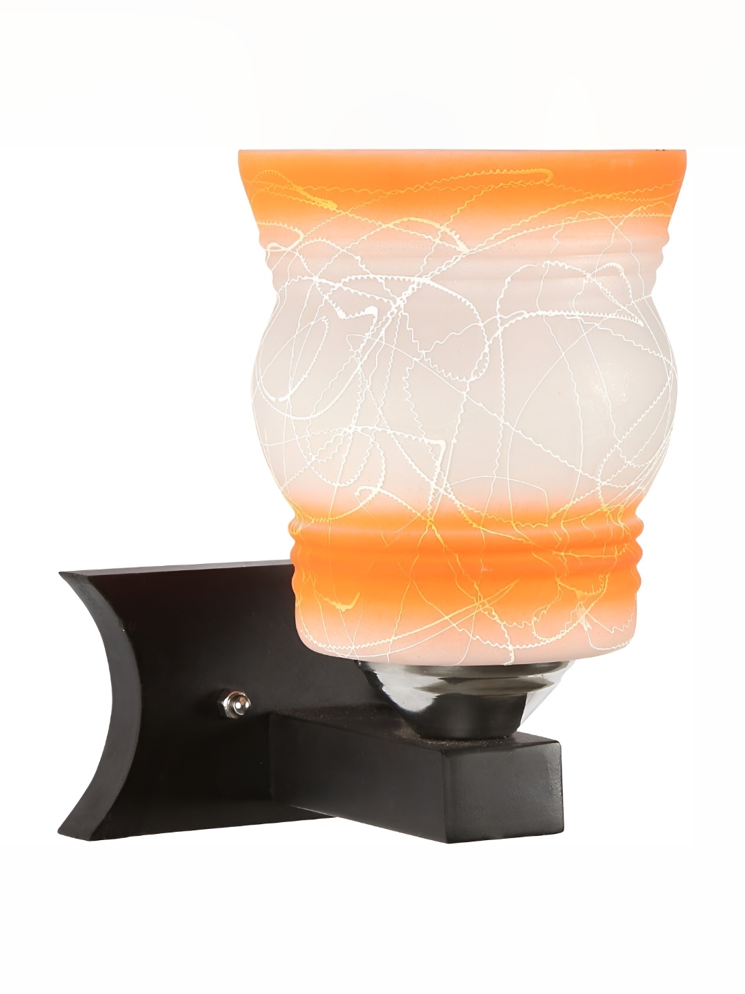 

Afast White & Orange Printed Abstract Shaped Glass Wall Lamp