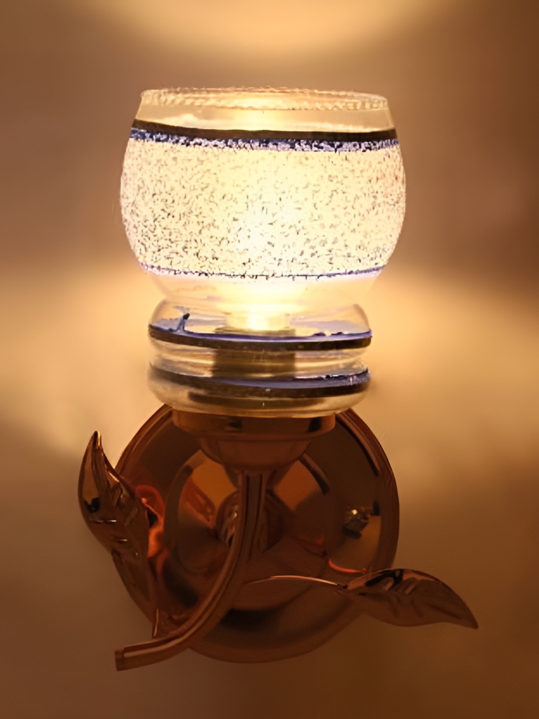 

Afast Transparent & Blue Printed Glass Wall Lamp