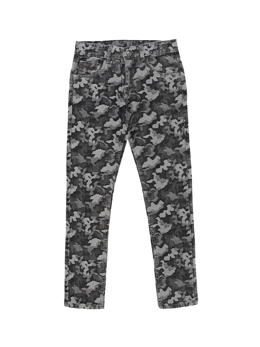 

Jean Cafe Girls Camouflage Printed Jean Slim Fit Pure Cotton Jeans, Grey