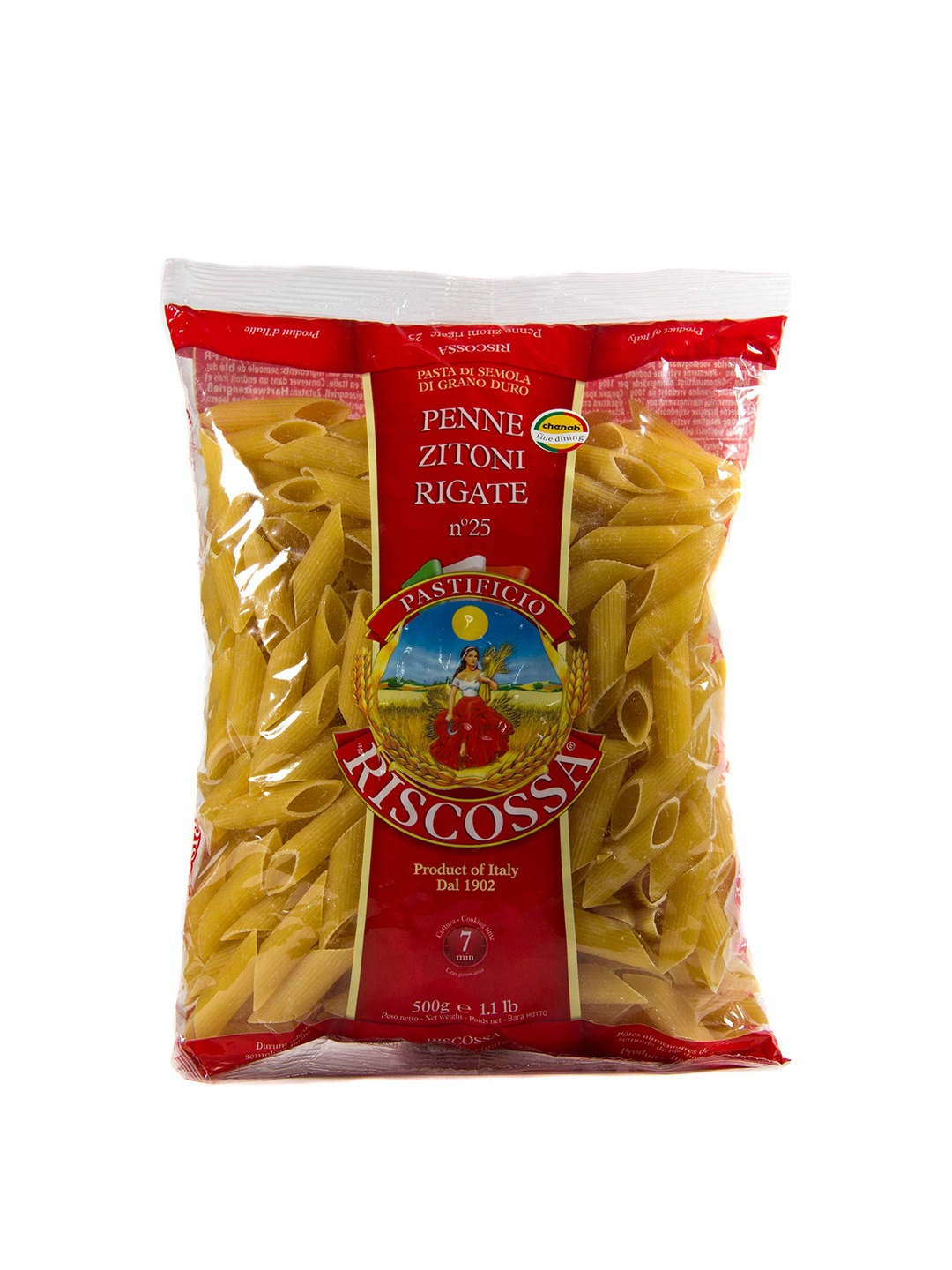 

Riscossa Penne Zitoni Rigate Pasta 500 gms, Red