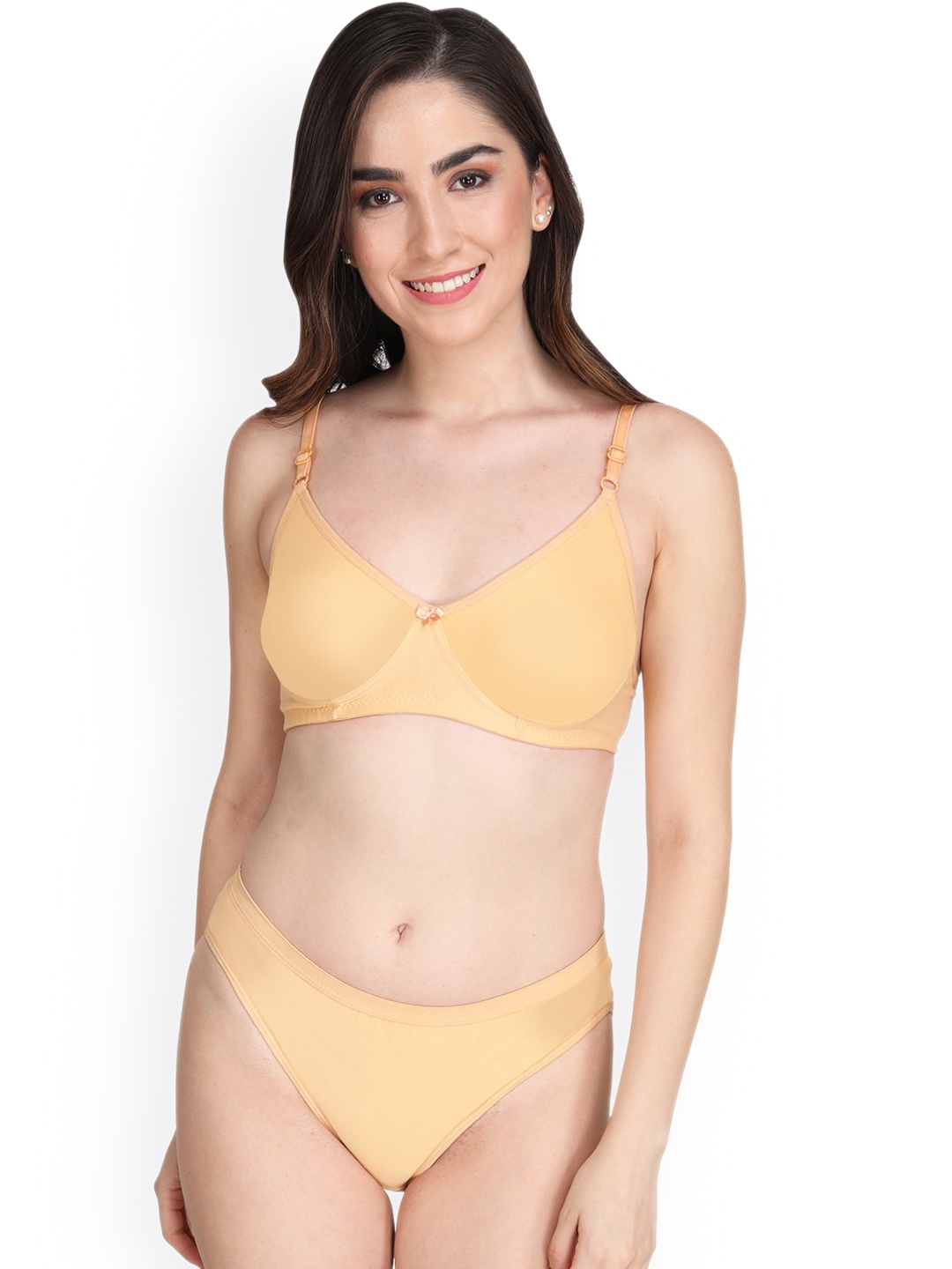 

Liigne Non Padded Mid-Rise Lingerie Set, Beige