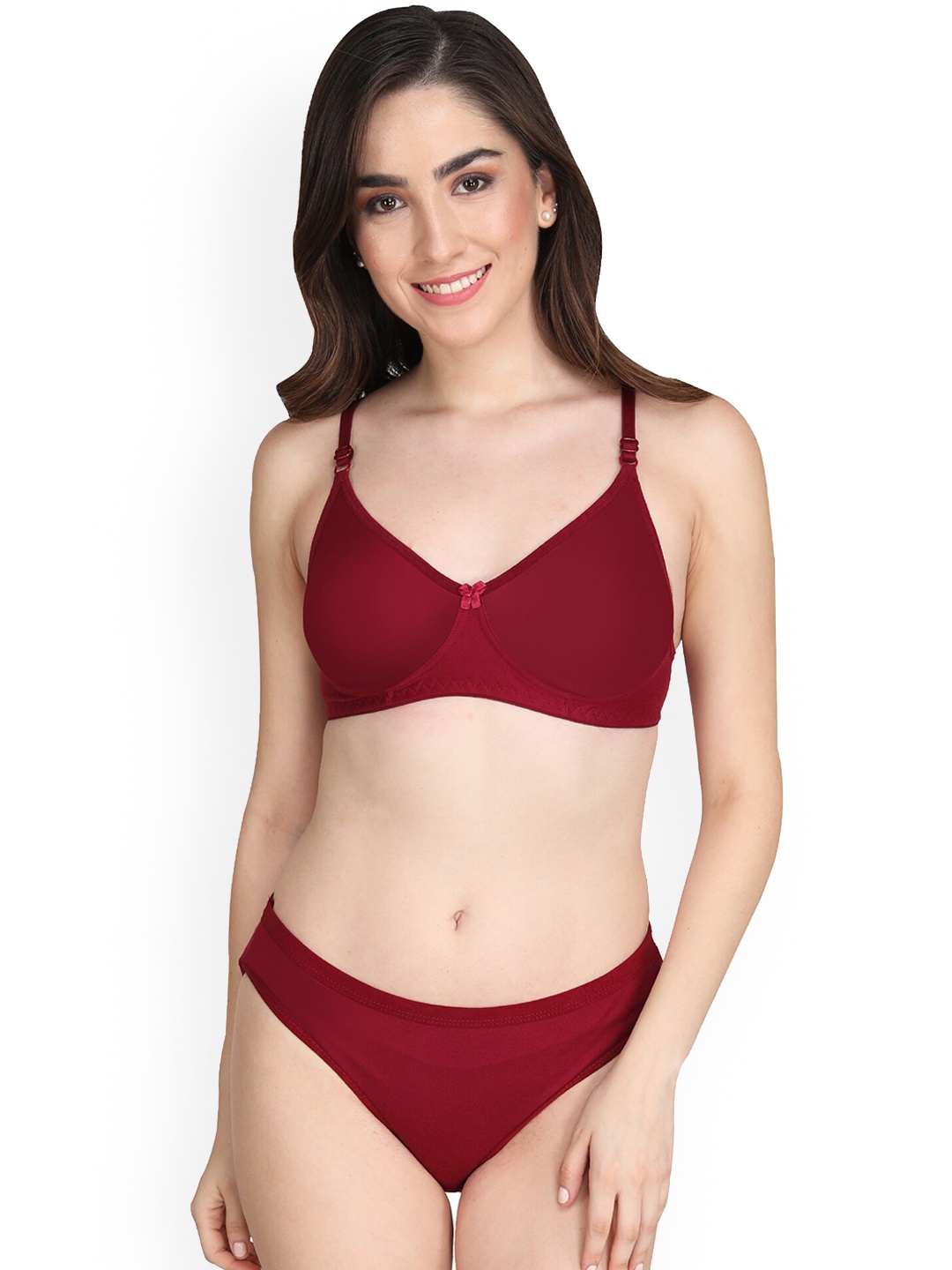 

Liigne Non Padded Mid-Rise Lingerie Set, Maroon