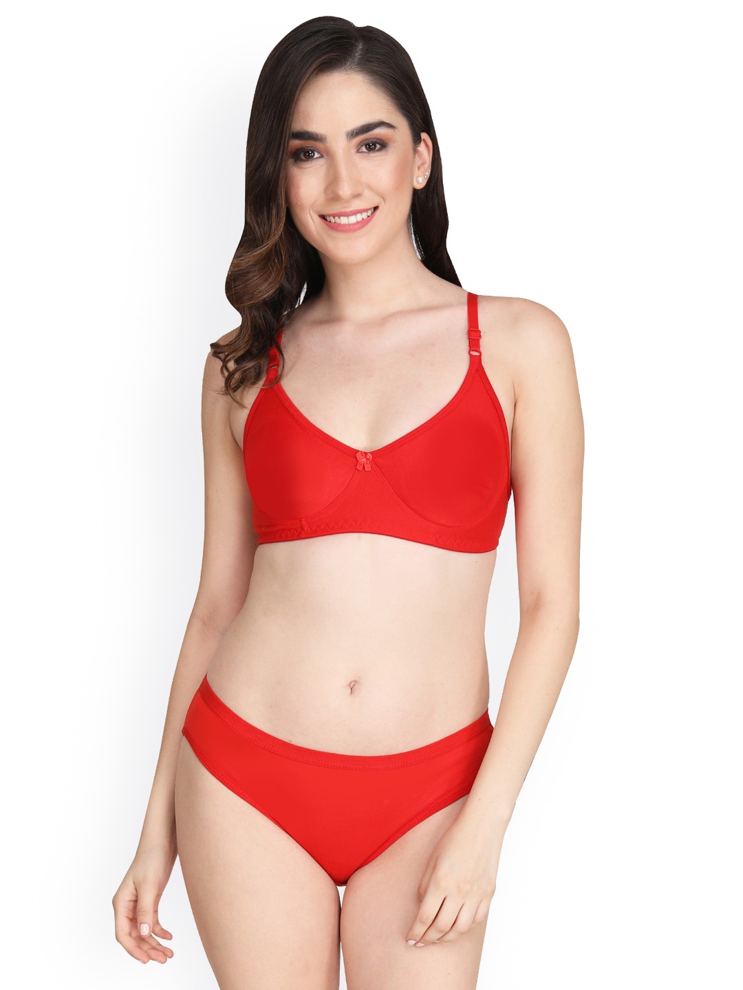 

Liigne Non Padded Mid-Rise Lingerie Set, Red