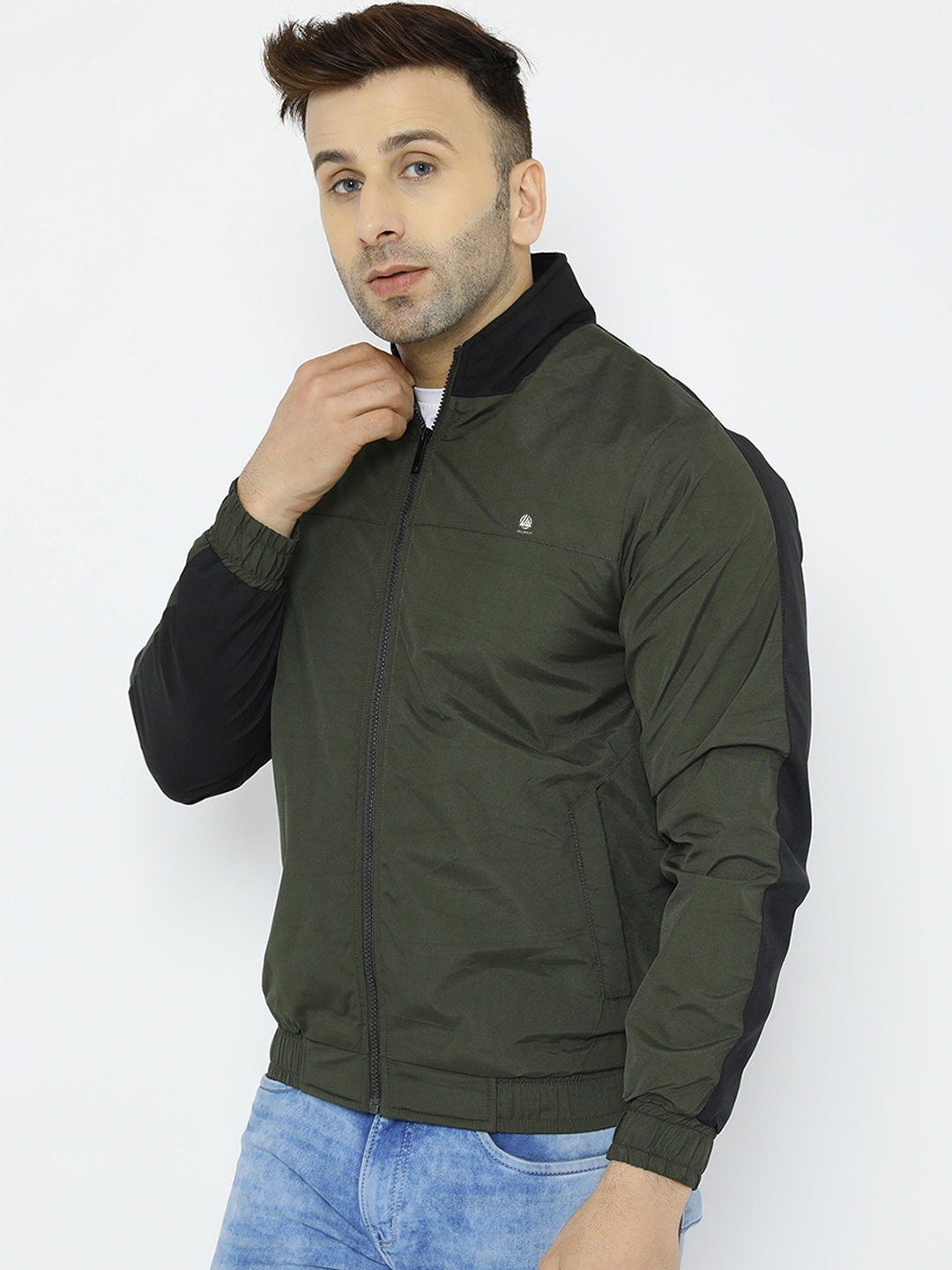 

WELL QUALITY Colourblocked Lightweight Dri-FIT Sporty Jacket, Olive