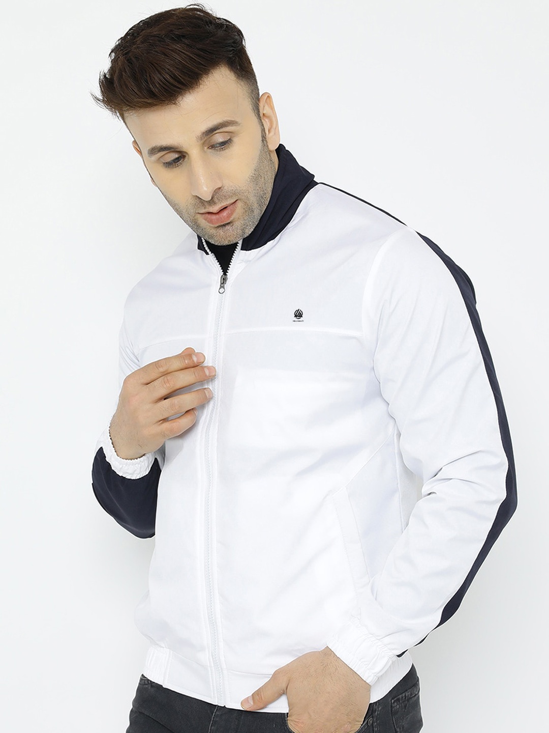 

WELL QUALITY Colourblocked Lightweight Dri-FIT Sporty Jacket, White