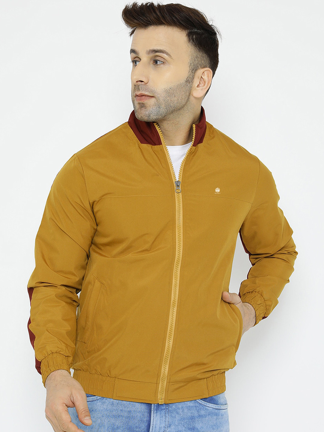 

WELL QUALITY Windcheater Lightweight Dry Fit Bomber Jacket, Mustard
