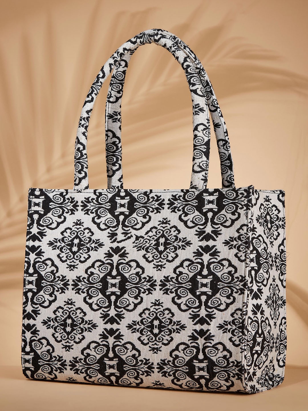 

Mast & Harbour Ethnic Motifs Printed Oversized Tote Bag Up to 16 inch, White