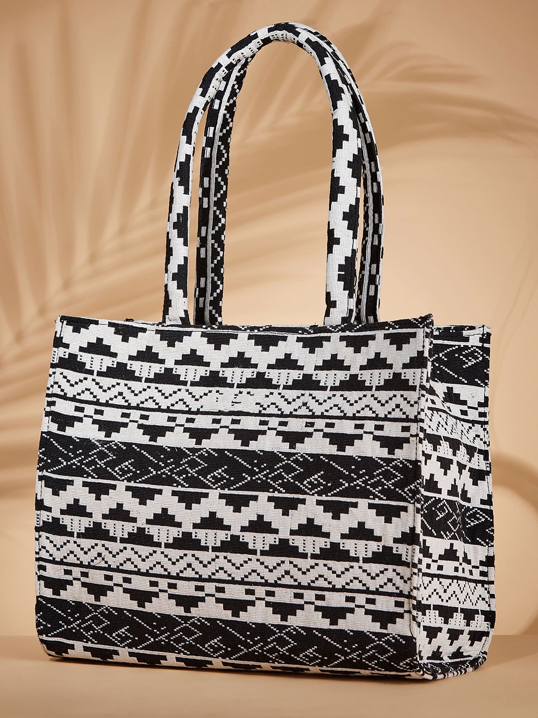 

Mast & Harbour Ethnic Motifs Printed Oversized Tote Bag Up to 16 inch, White