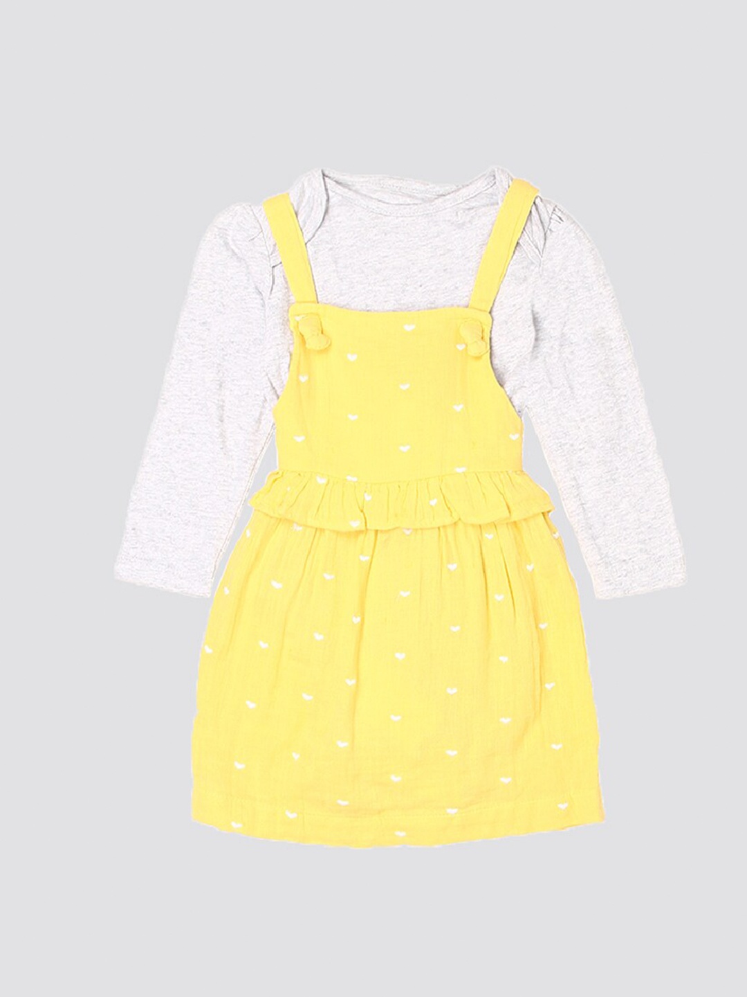 

mothercare Girls Conversational Printed Pinafore Dress, Yellow