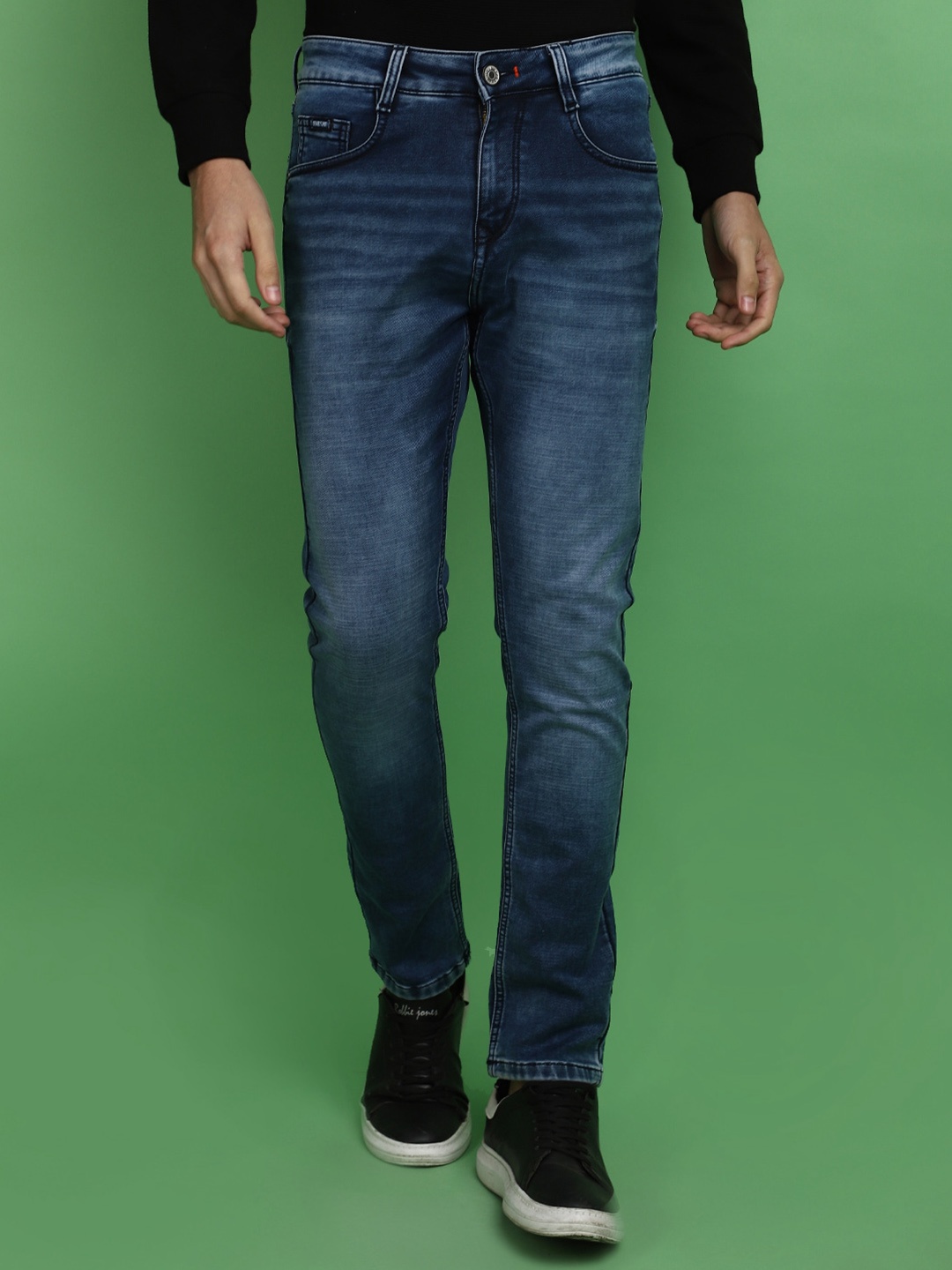 

V-Mart Men Mid Rise Slim Fit Cotton Jeans, Blue