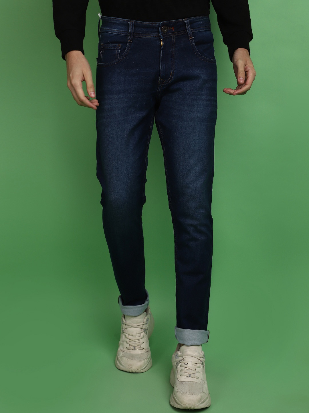 

V-Mart Men Slim Fit Mid-Rise Clean Look Jeans, Navy blue